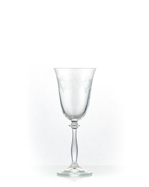 Crystalex Rotweinglas Royal mit unterschiedlichen Ornamenten 350 ml, Kristallglas, 6 Gläser mit verschiedenen Ornamenten, Pantografie