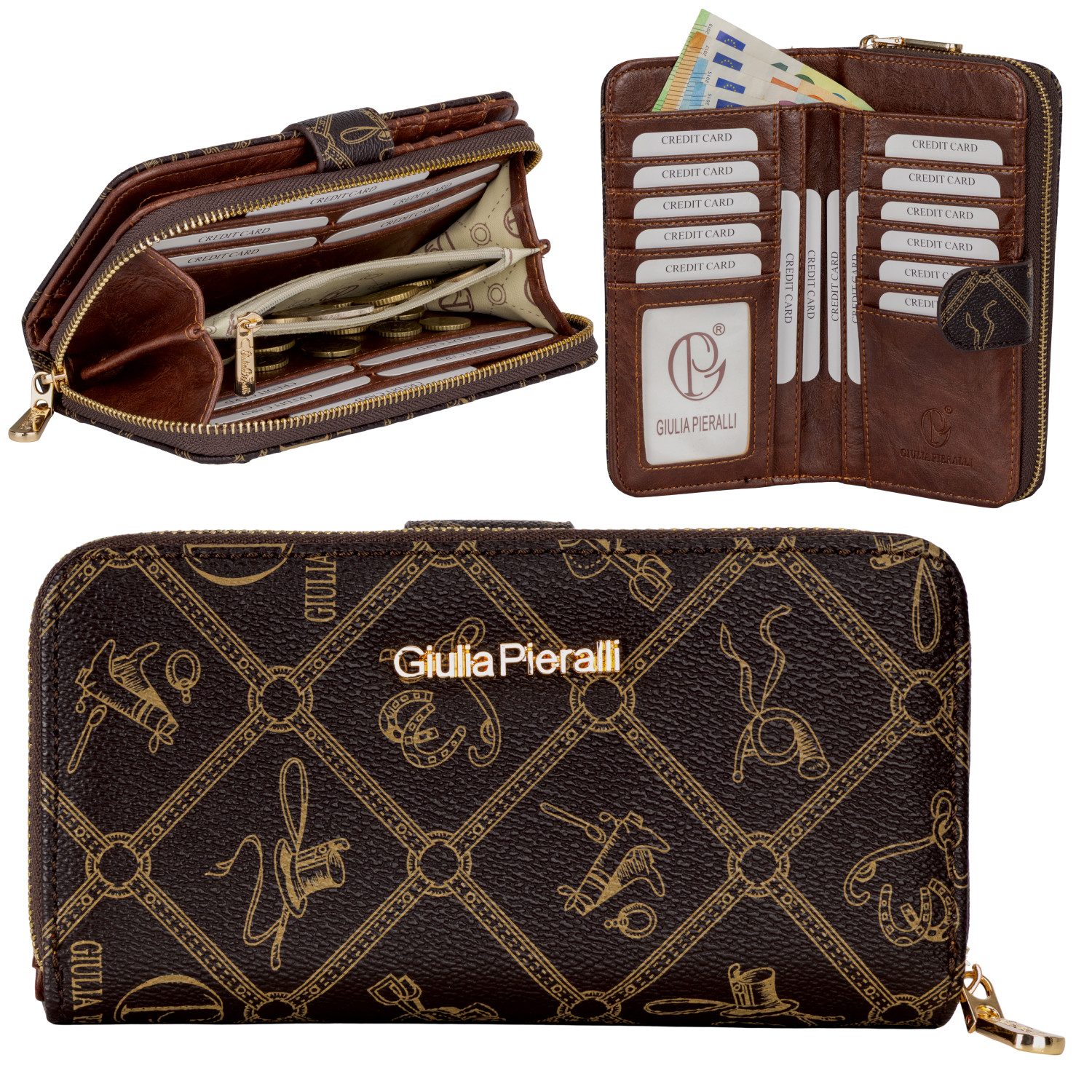 Geldbörse Damen Geldbörse Portemonnaie Giulia Pieralli Kunstleder Geschenkbox XL