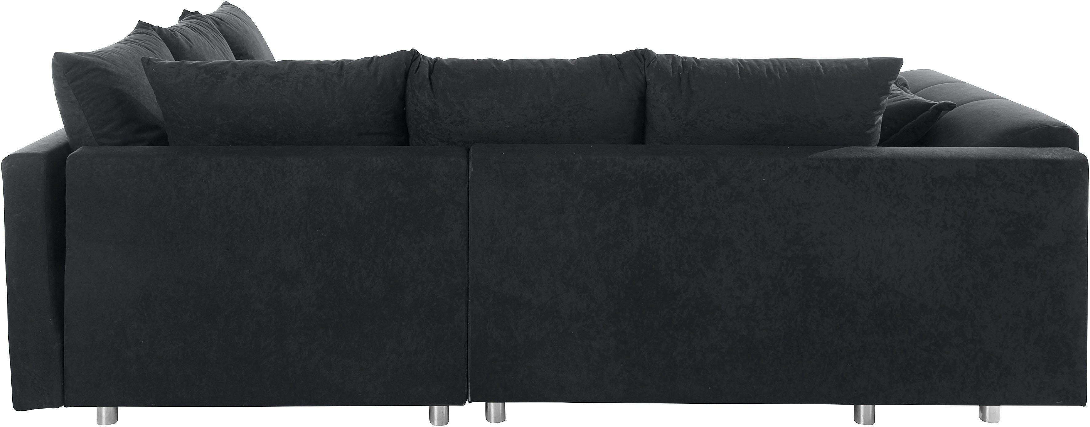 Ecksofa montierbar AB COLLECTION Recamiere links oder rechts Joseli, und Polstergarnitur Hocker, (Spar-Set),