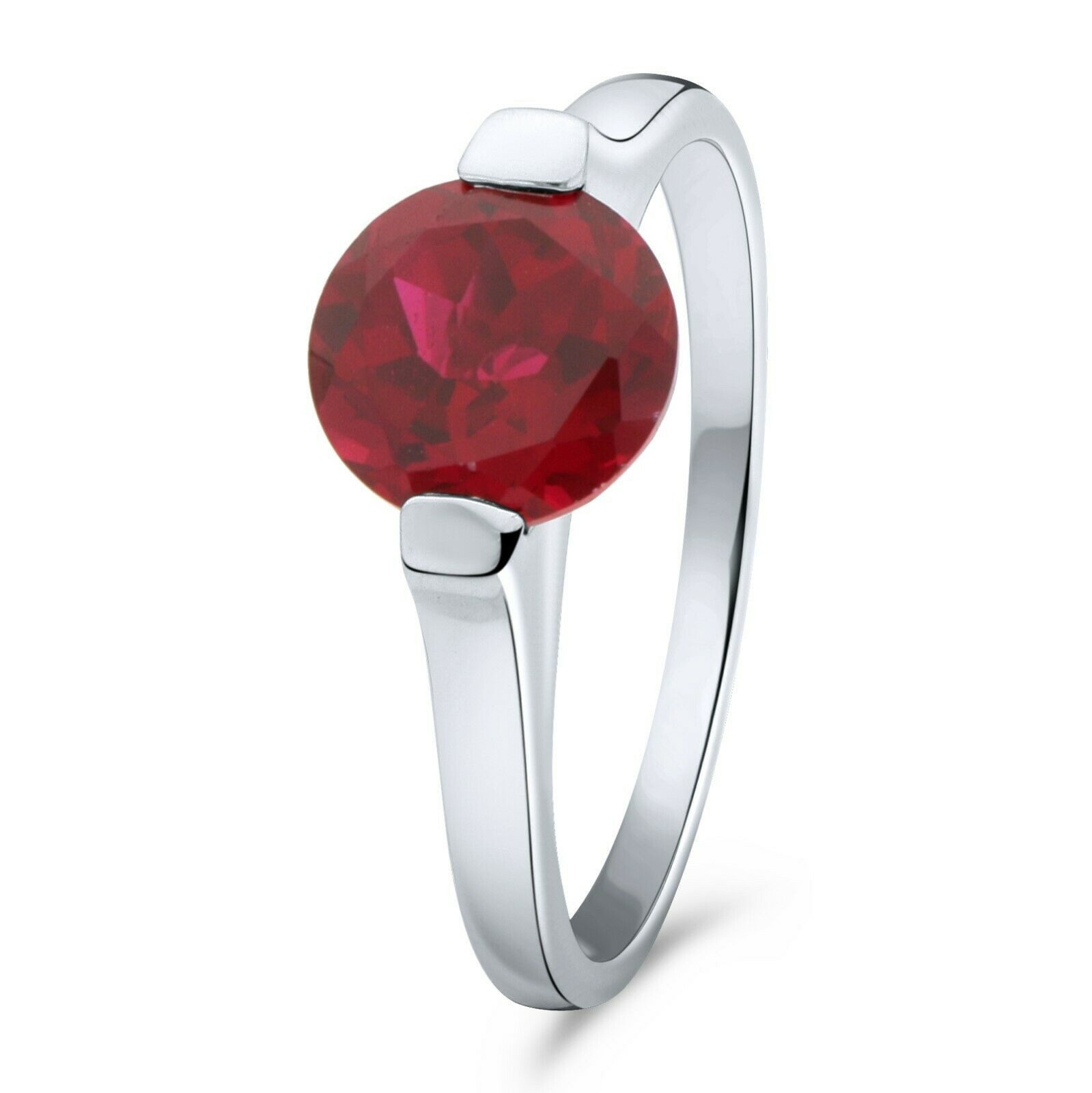 Tony Fein Silberring Solitärring 925er Silber Roter Zirkonia Stein Rhodinie günstig online kaufen