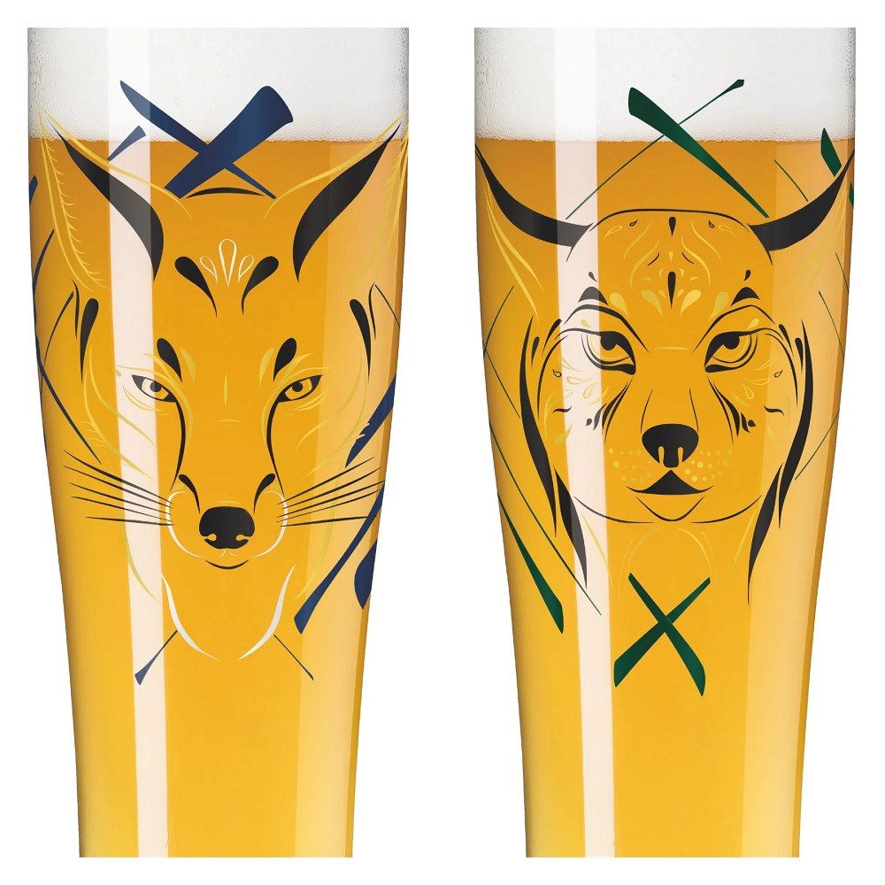 Ritzenhoff Bierglas Ritzenhoff Brauchzeit Weizen 2er #23 #24 A. Vasconcelos F24, Kristallglas