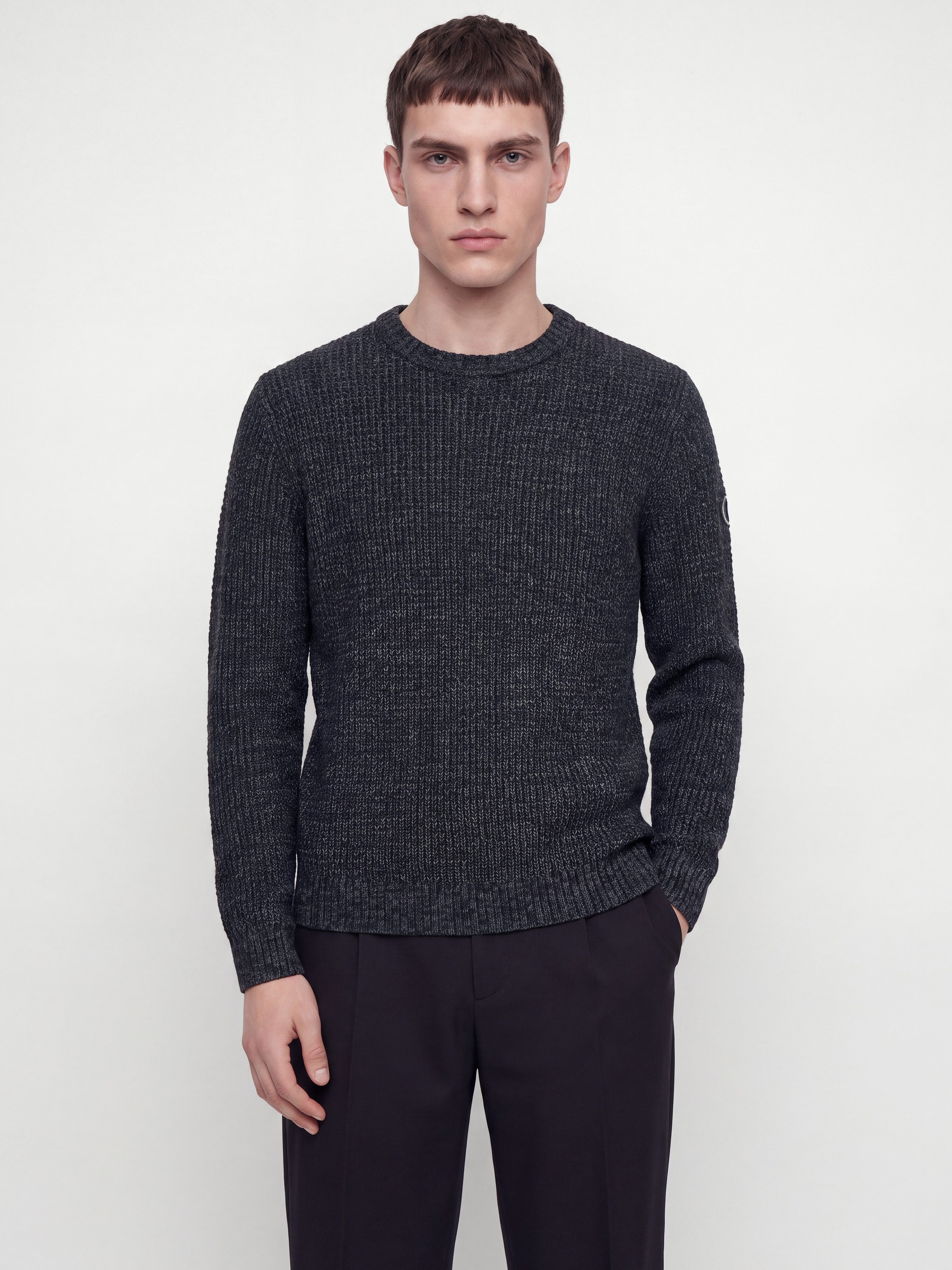 Jack & Jones Rundhalspullover JJLUKE KNIT CREW NECK AW26 Materialmix, regular fit