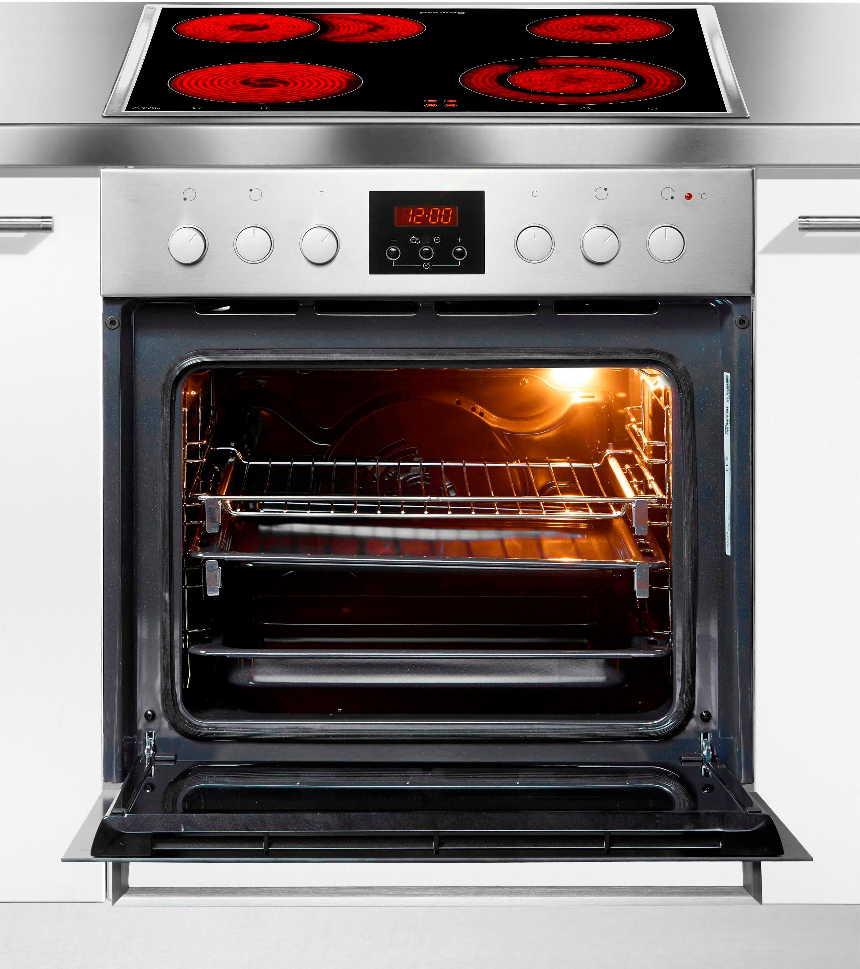 Privileg Elektro-Herd-Set SET PV920 IN, mit 2-fach-Teleskopauszug, Hydrolyse, Bräterzone für mehr Platz, Hydrolyse für einfache Reinigung