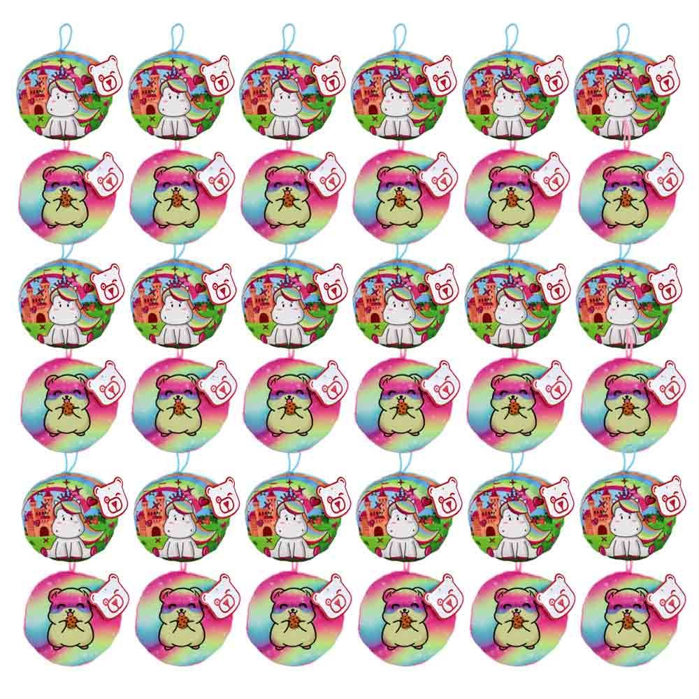 Landahl & Baumann Kuscheltier Kuschelkissen Mini – 36 Stück im Beutel – Einhorn & Hamster Motive (36-St)