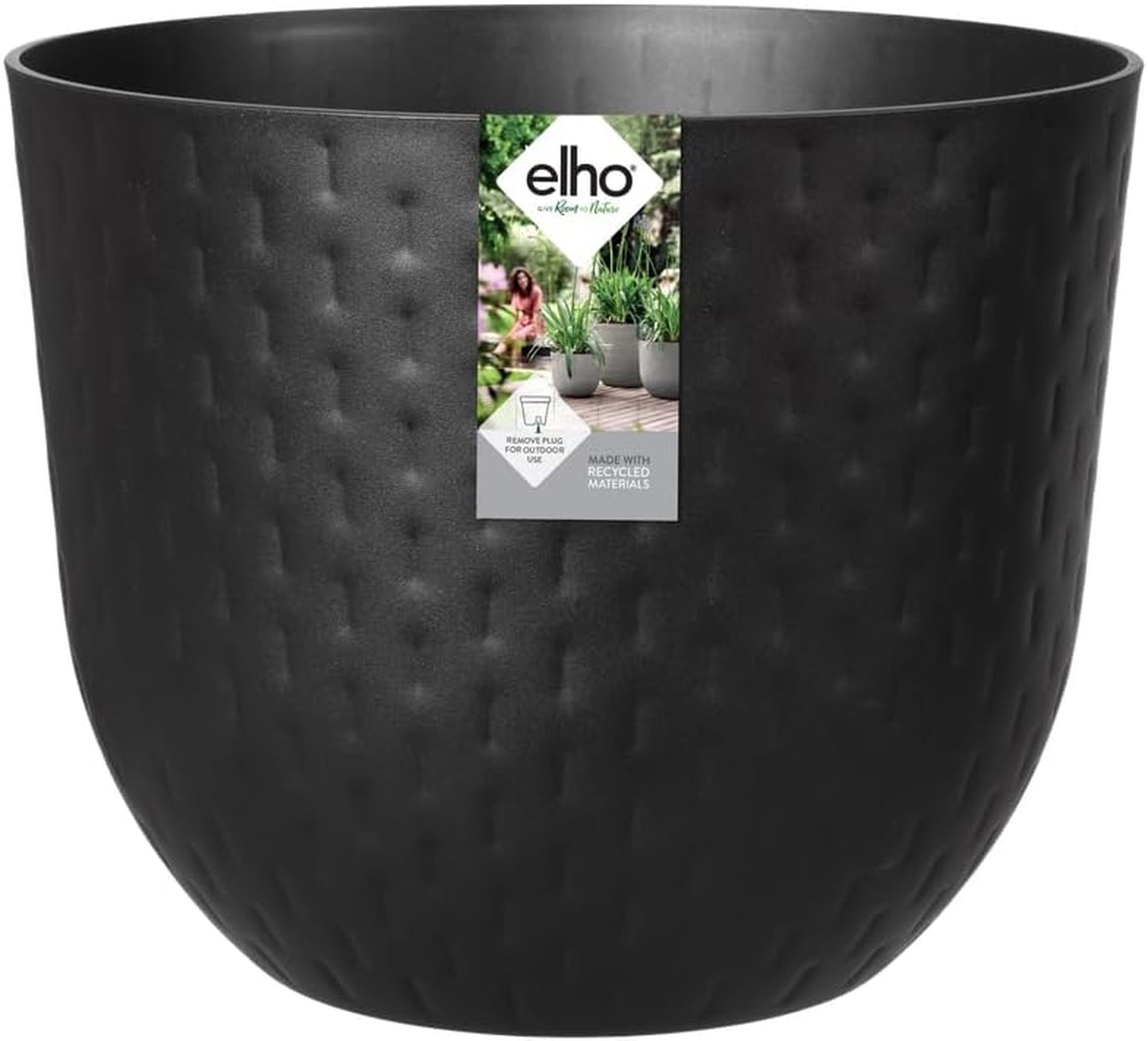 Elho Pflanzkübel Elho Fuente grains Onyx Black 30 cm