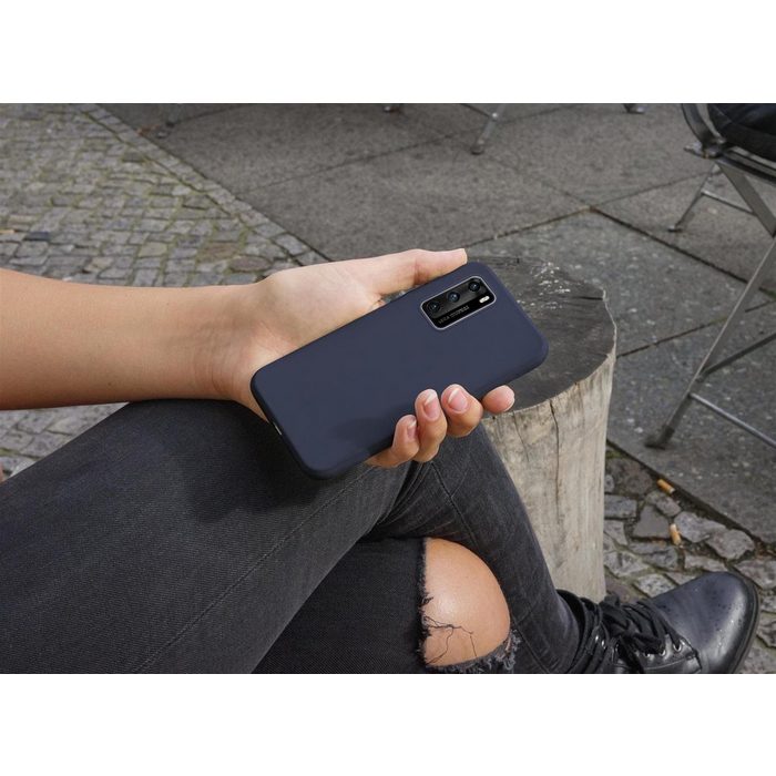 MyGadget Handyhülle Silikon Hülle für Huawei P40 - robuste Schutzhülle - TPU Case Slim - Silikonhülle Back Cover - Ultra Kratzfest Handyhülle matt - Dunkelblau ZN11456