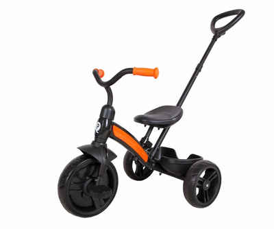 LeNoSa Dreirad Qplay Elite Plus • Schwarzes Dreirad für Kinder • Alter 3+, Freilauffunktion
