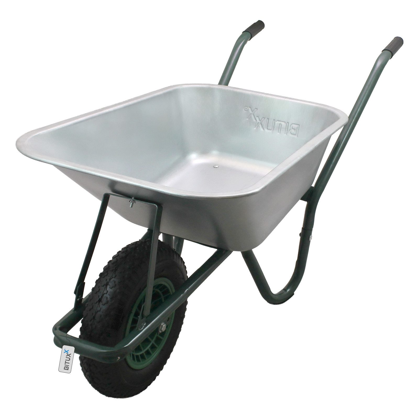 Bituxx Schubkarre Schubkarre 100 Liter 250Kg Dunkelgrün, (MS-16182)