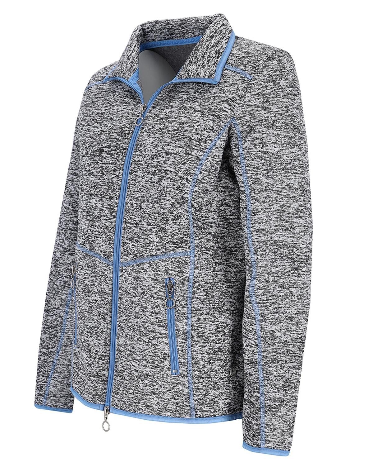 Hajo Strickjacke Strickfleece Jacke Mouliné Optik
