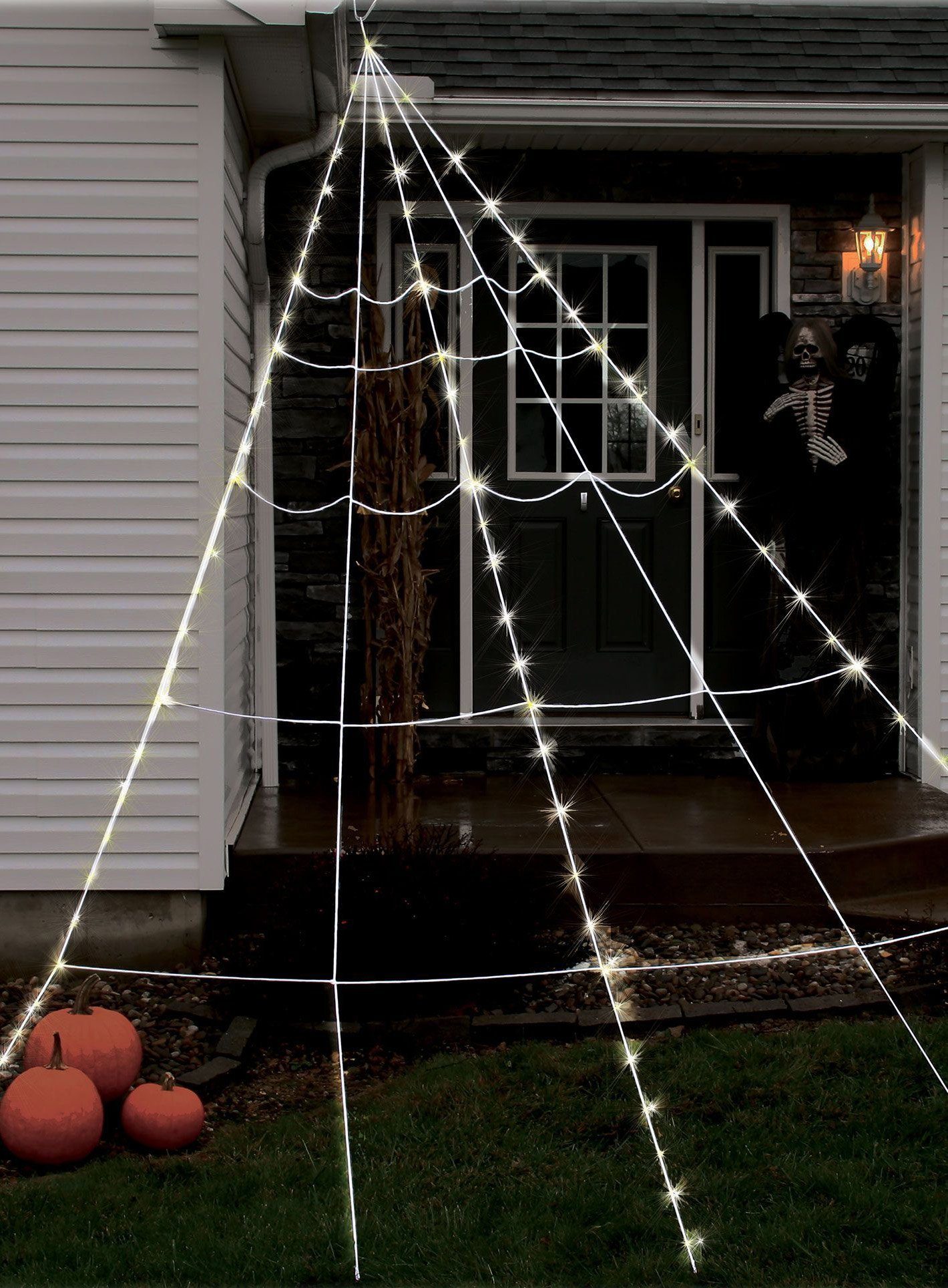 Fun World Dekoobjekt LED Spinnweben Halloween Deko