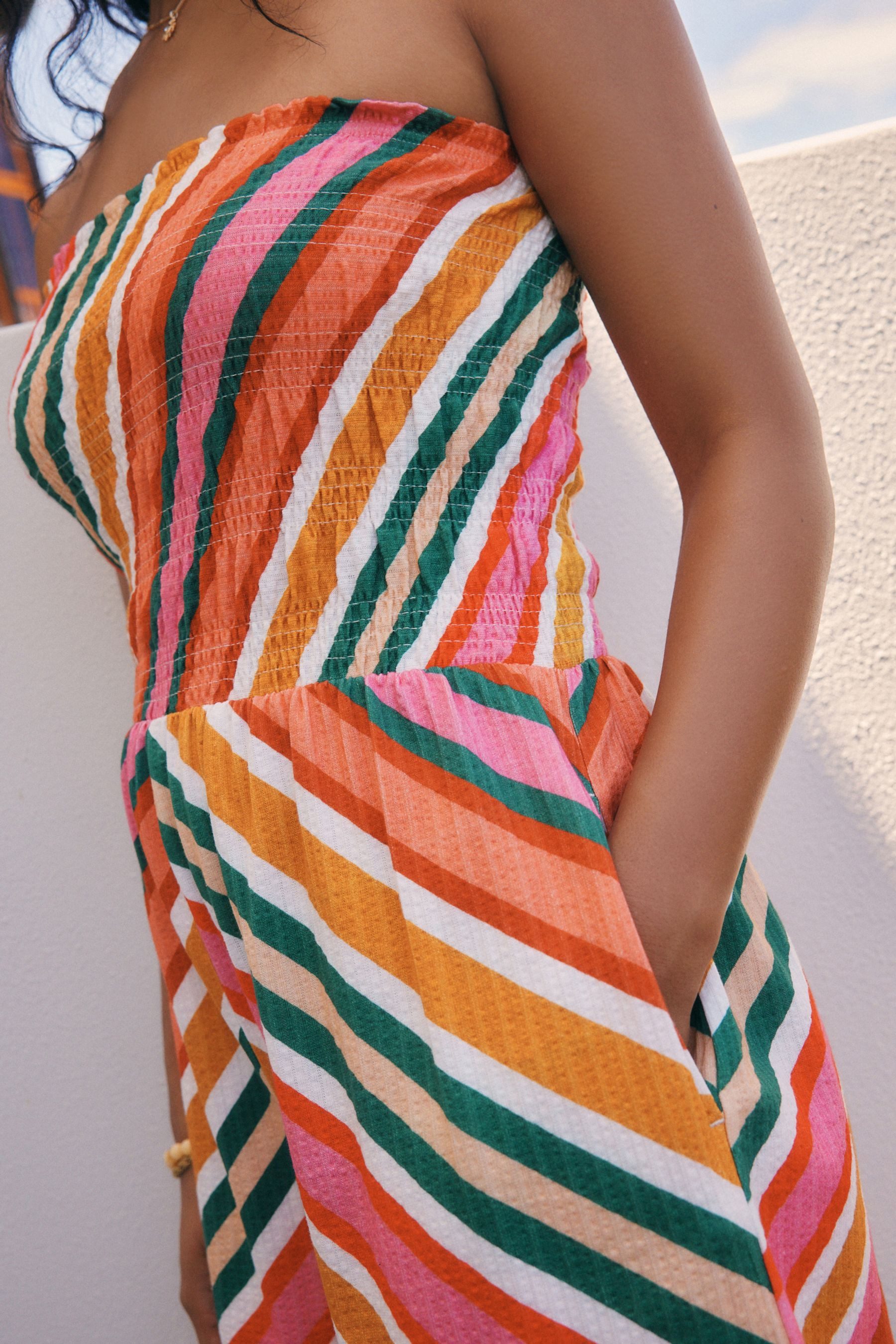 Next Playsuit Gesmokter Bandeau-Playsuit (1-tlg) – Bild 5 von 5
