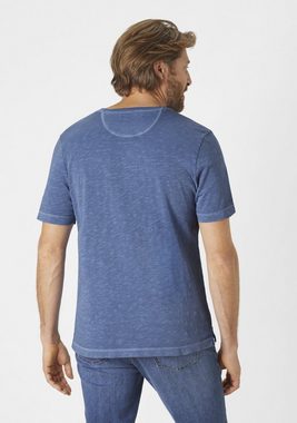 Paddock's Kurzarmshirt Serafino Single Jersey Shirt aus reiner Baumwolle
