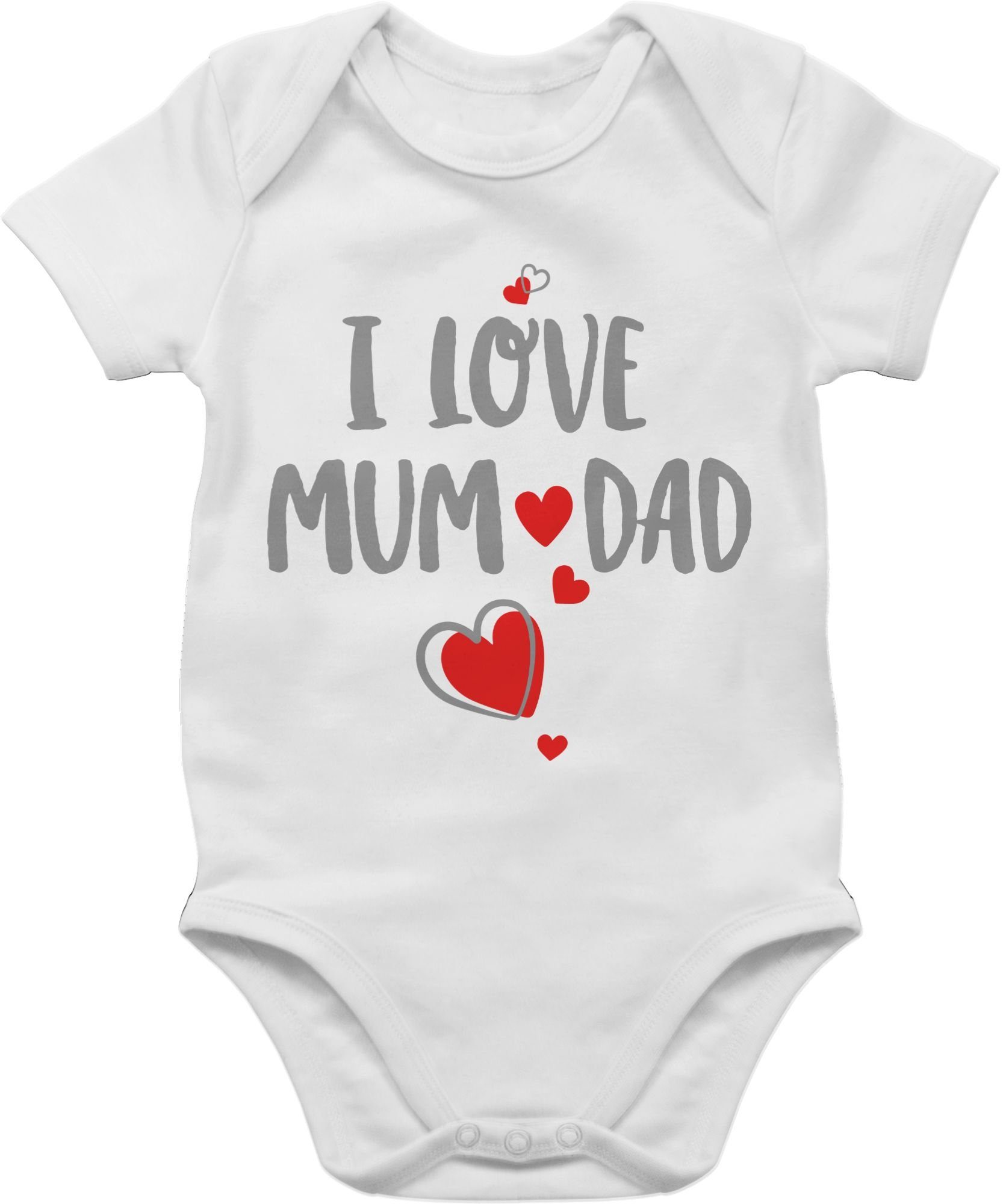 Shirtracer Shirtbody I love Mum and Dad Strampler Baby Mädchen & Junge