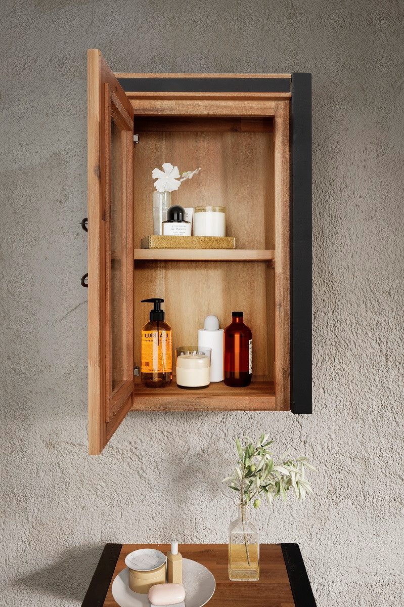 Main Möbel Hängeschrank Badoberschrank Badschrank 45x70cm Akazie Metall Montreux