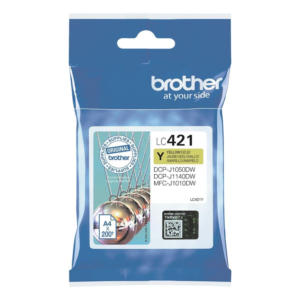 Brother LC-421Y Tintenpatrone (1-tlg., Original Druckerpatrone, gelb)