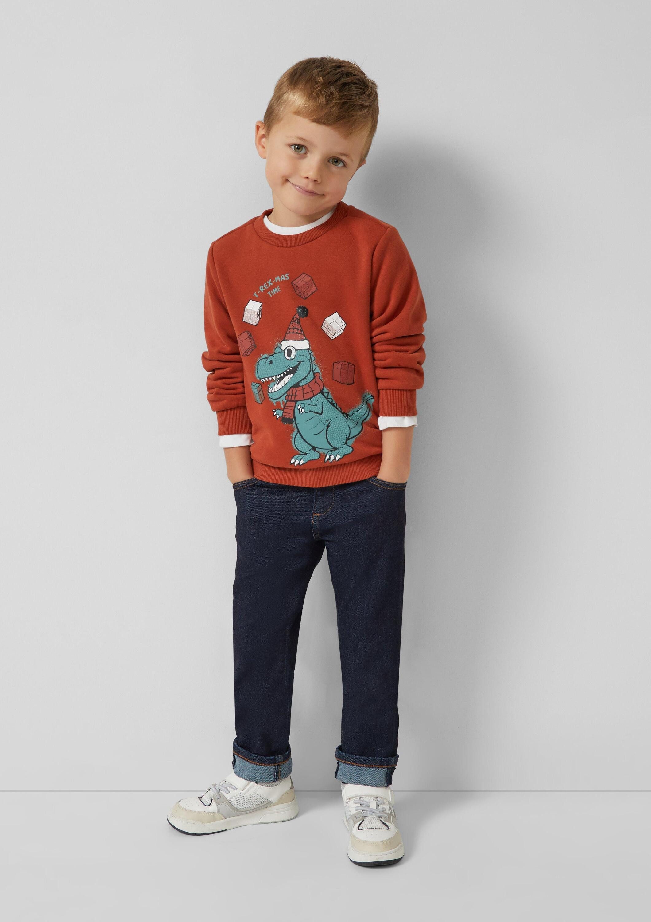 s.Oliver Sweatshirt Sweatshirt Kuscheliges Sweatshirt mit X-Mas-Frontprint – Bild 3 von 4