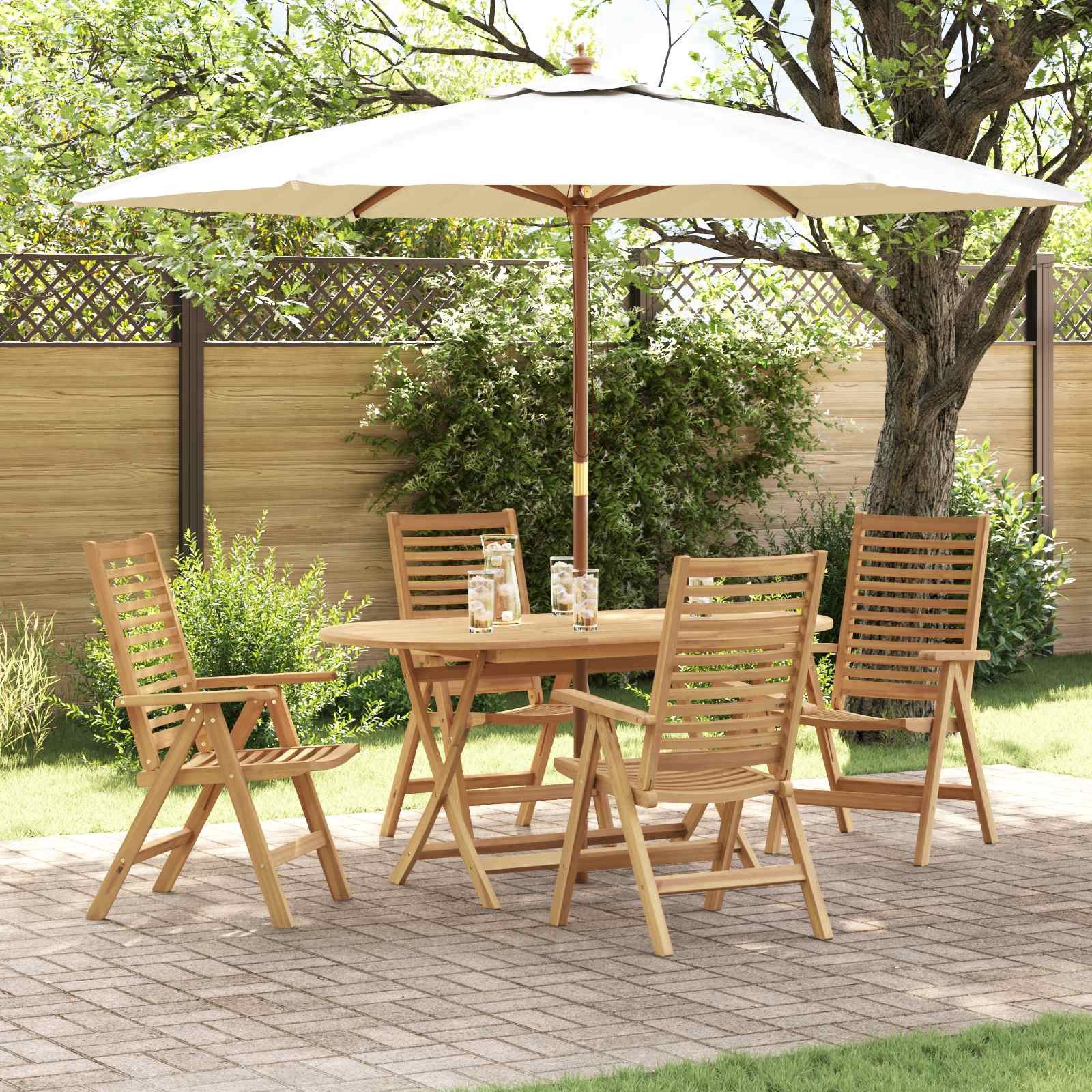 vidaXL Gartenlounge-Set Garten Essgruppe 5 Stk. Braun Massivholz, (5-tlg)