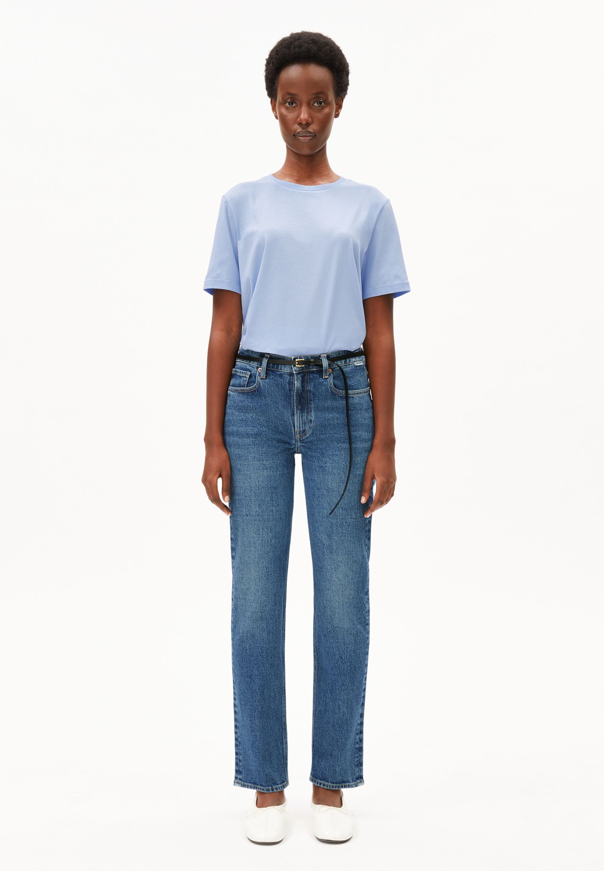 Armedangels Straight-Jeans CARENAA (Comfort-Stretch, Slim Fit) Mid waist