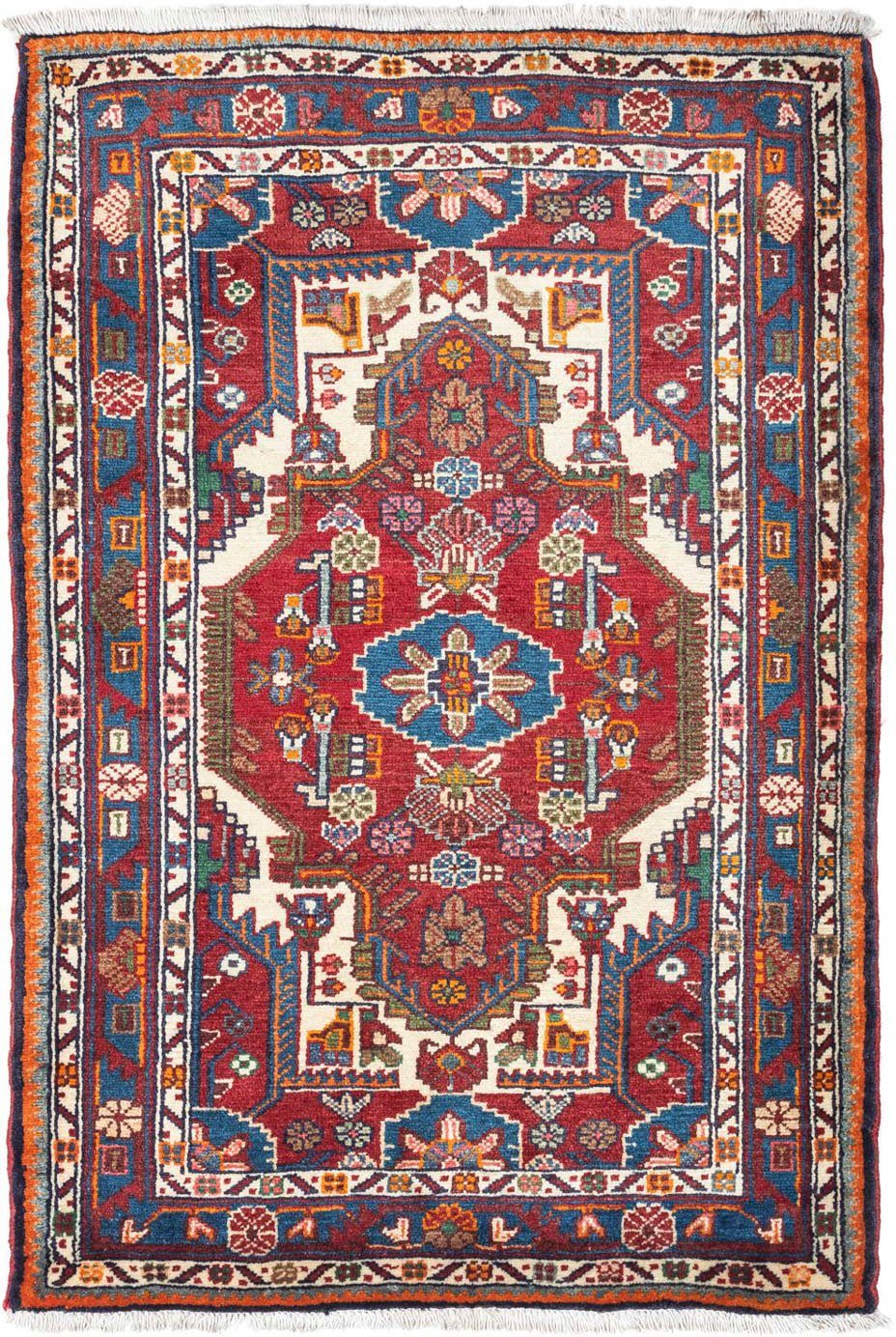 Wollteppich Hosseinabad Medaillon Rosso x cm, Höhe: 130 mm, 87 morgenland, rechteckig, 10 Handgeknüpft