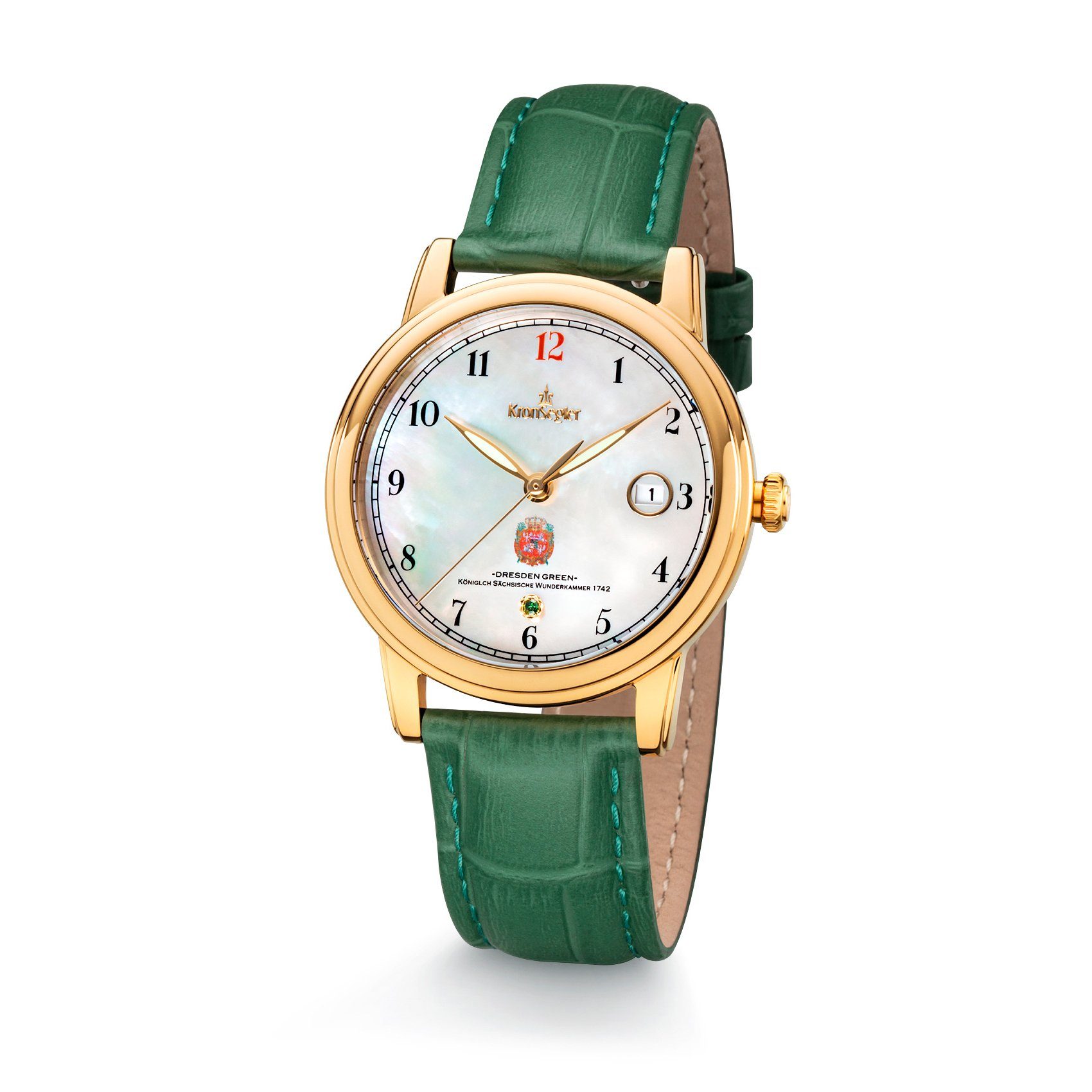 Quarzuhr Dresden Green II Diamant Damenuhr