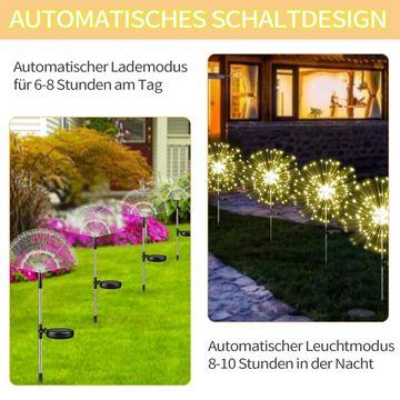 MAGICSHE LED Solarleuchte 150 LEDs Gartenleuchten Solarlampen, LED fest integriert, Solar Feuerwerk Gartenlichter, Wasserdicht