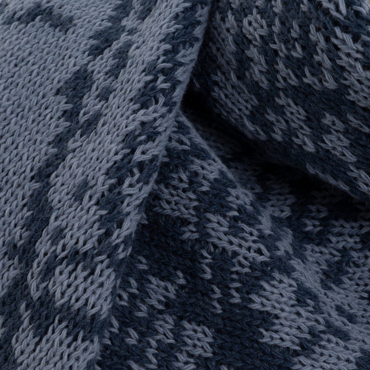 Knit Factory Strickschal Lea Dreiecksschal Jeans Indigo 190x85 cm Mix, (Set, 1-St. Spar-Set), Schal Damen Herren set loop tücher schals winter Strick Mode herbst
