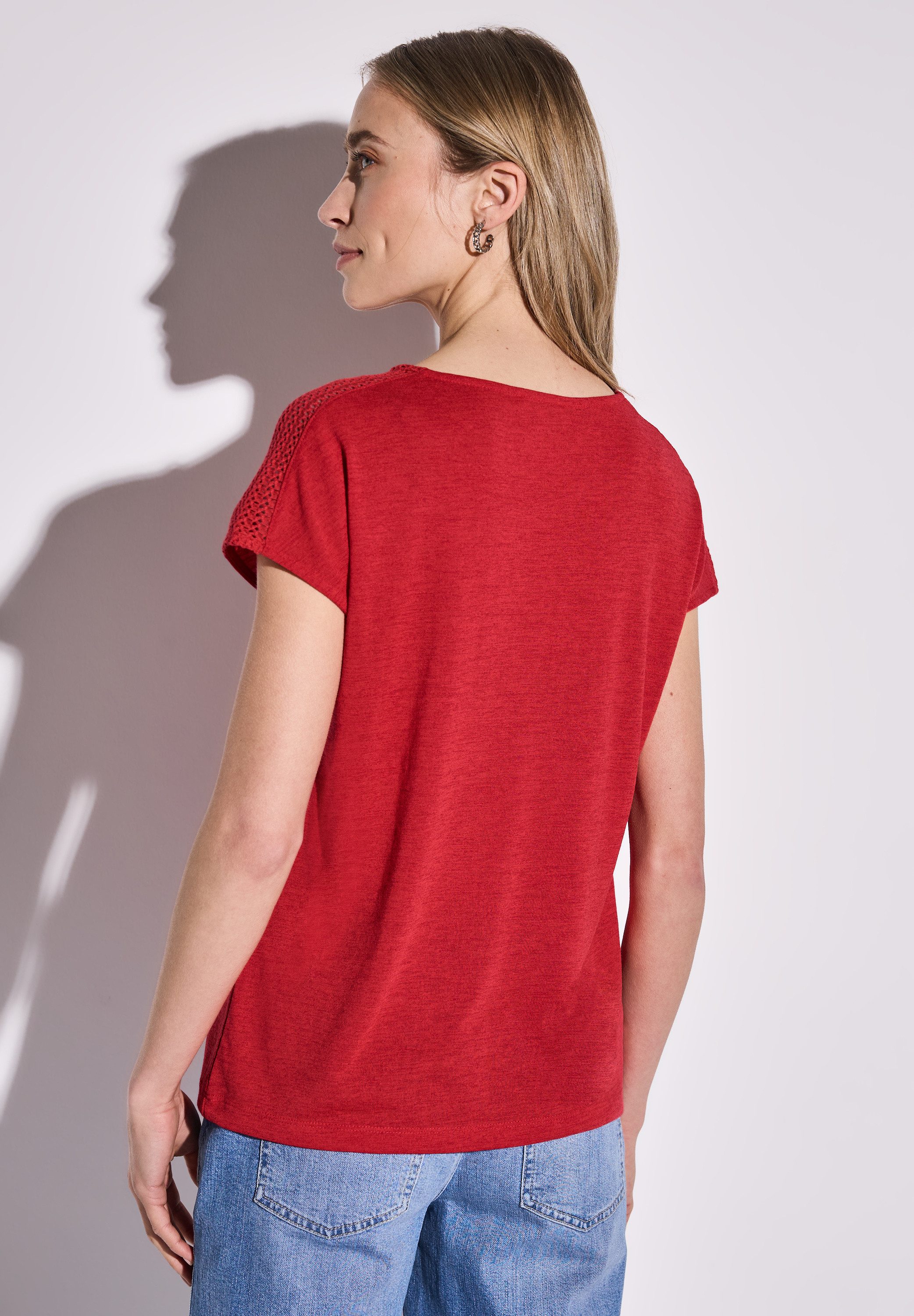 STREET ONE T-Shirt mit Spitzendetail günstig online kaufen