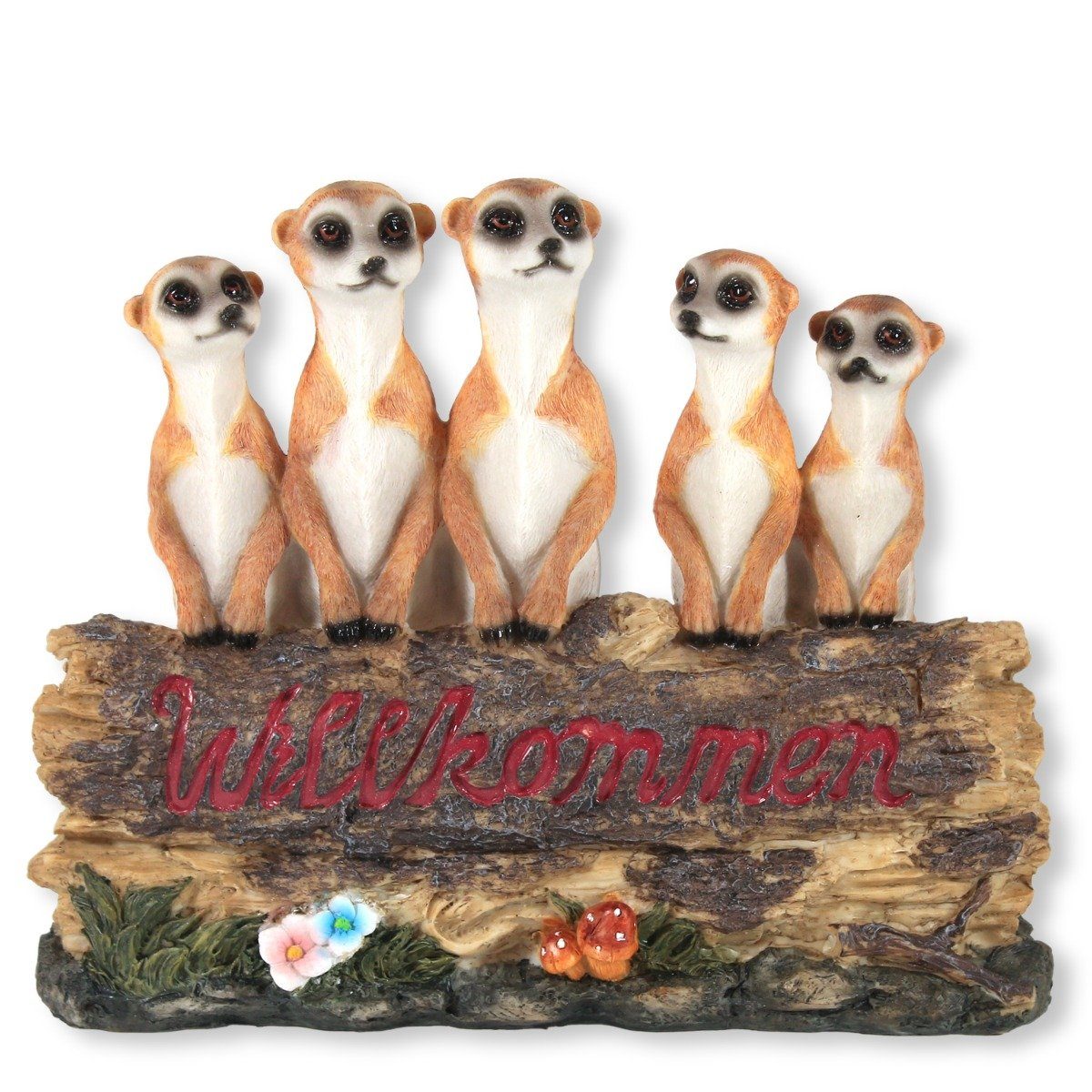 colourliving Dekofigur Gartenfigur Erdmännchen Familie Willkommen günstig online kaufen