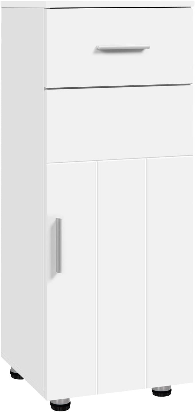 EUGAD Badkommode (1 St), Badezimmerschrank 1 Schublade, 30x80x30 cm, weiß