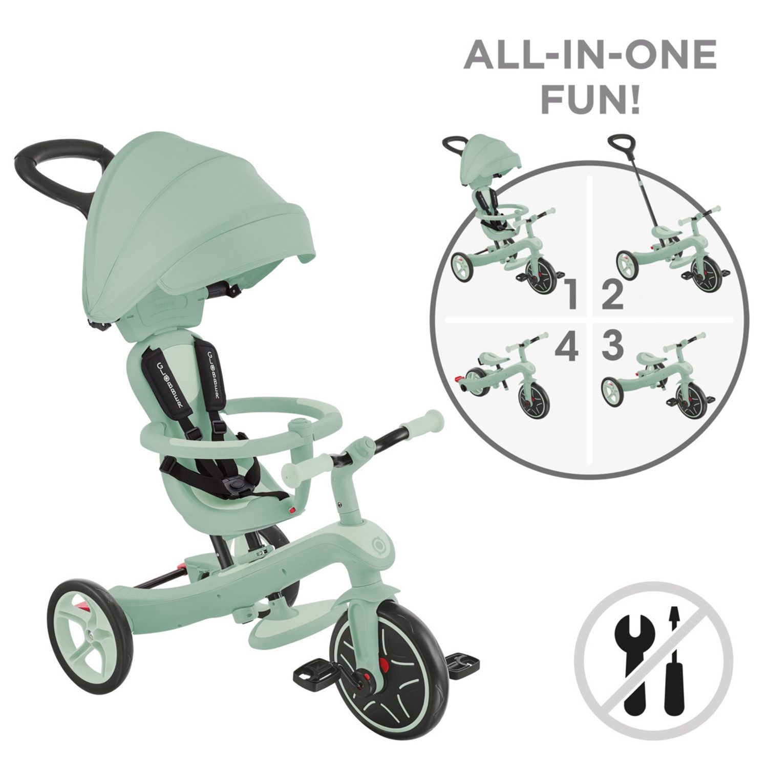 Globber Dreirad 637-505 GLOBBER EXPLORER TRIKE 4in1 ECO pistazie