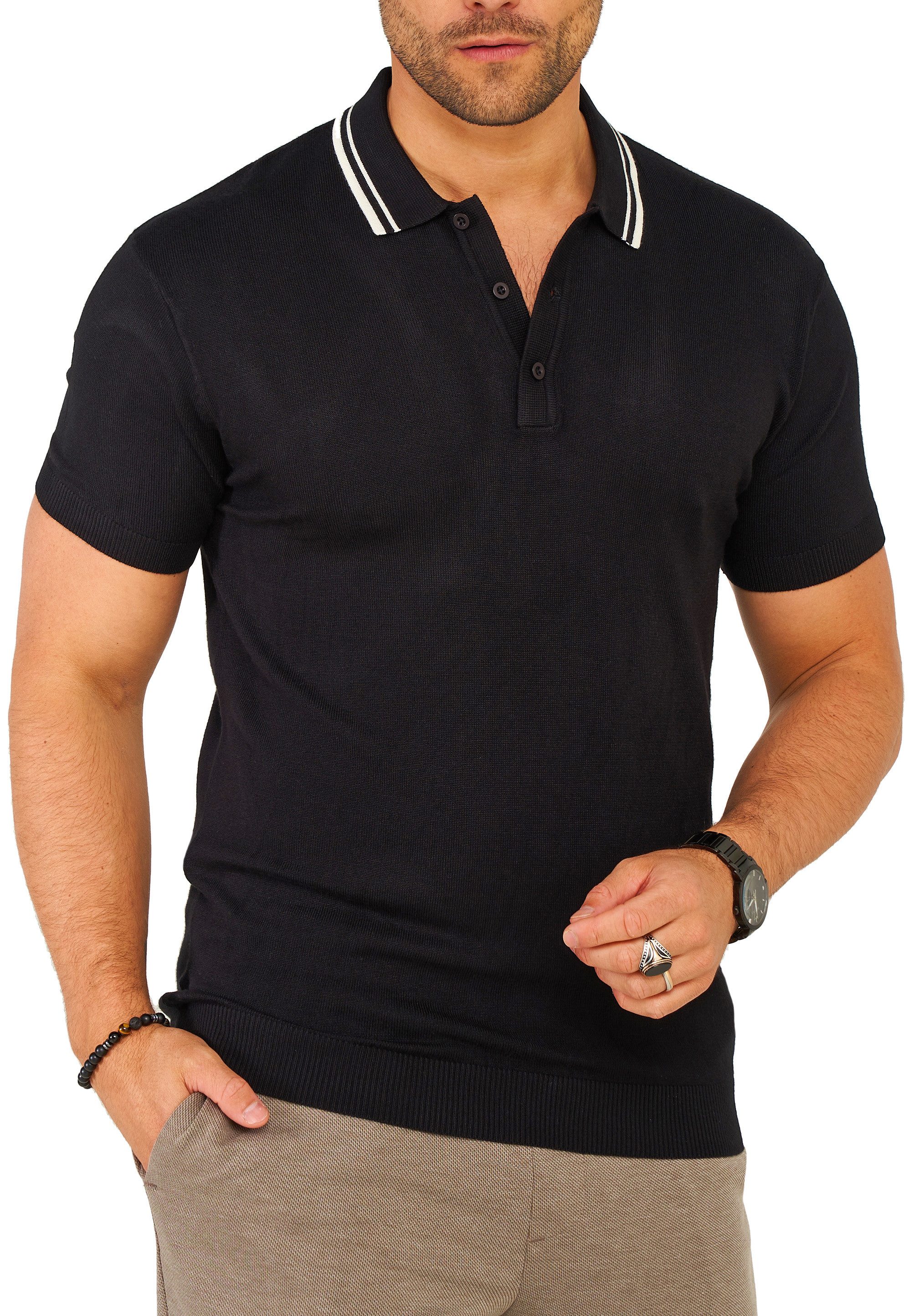SOULSTAR Poloshirt S2TALSI Herren Basic Kurzarm Knit Polo Hemd Feinstrick K günstig online kaufen