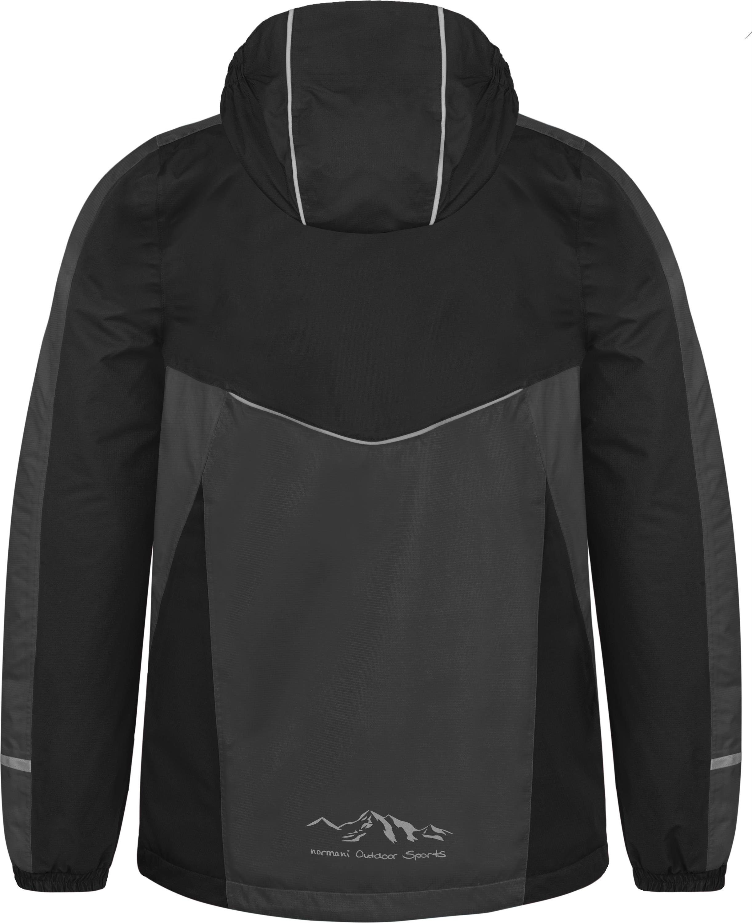 normani Regenjacke Kinder Regenjacke Puyallup Wasserdichte Sommerjacke, ungefütterte Outdoorjacke mit Reflektoren – Bild 3 von 5