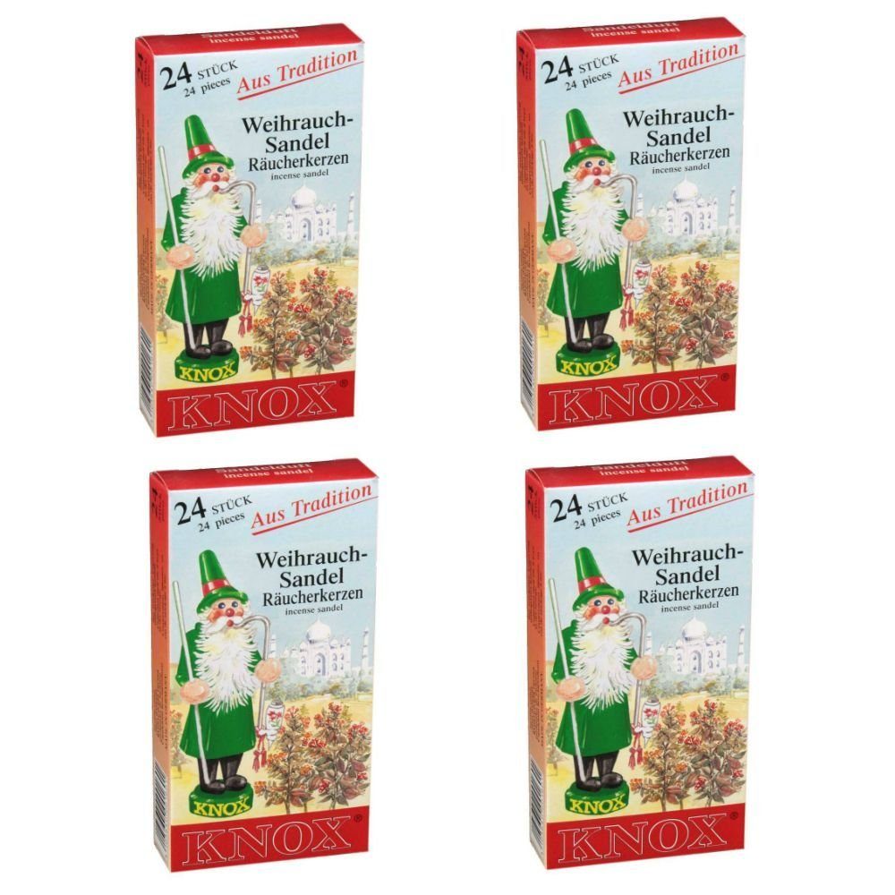 KNOX Räucherkegel 4 Päckchen Räucherkerzen- Weihrauch-Sandel - 24er Packung