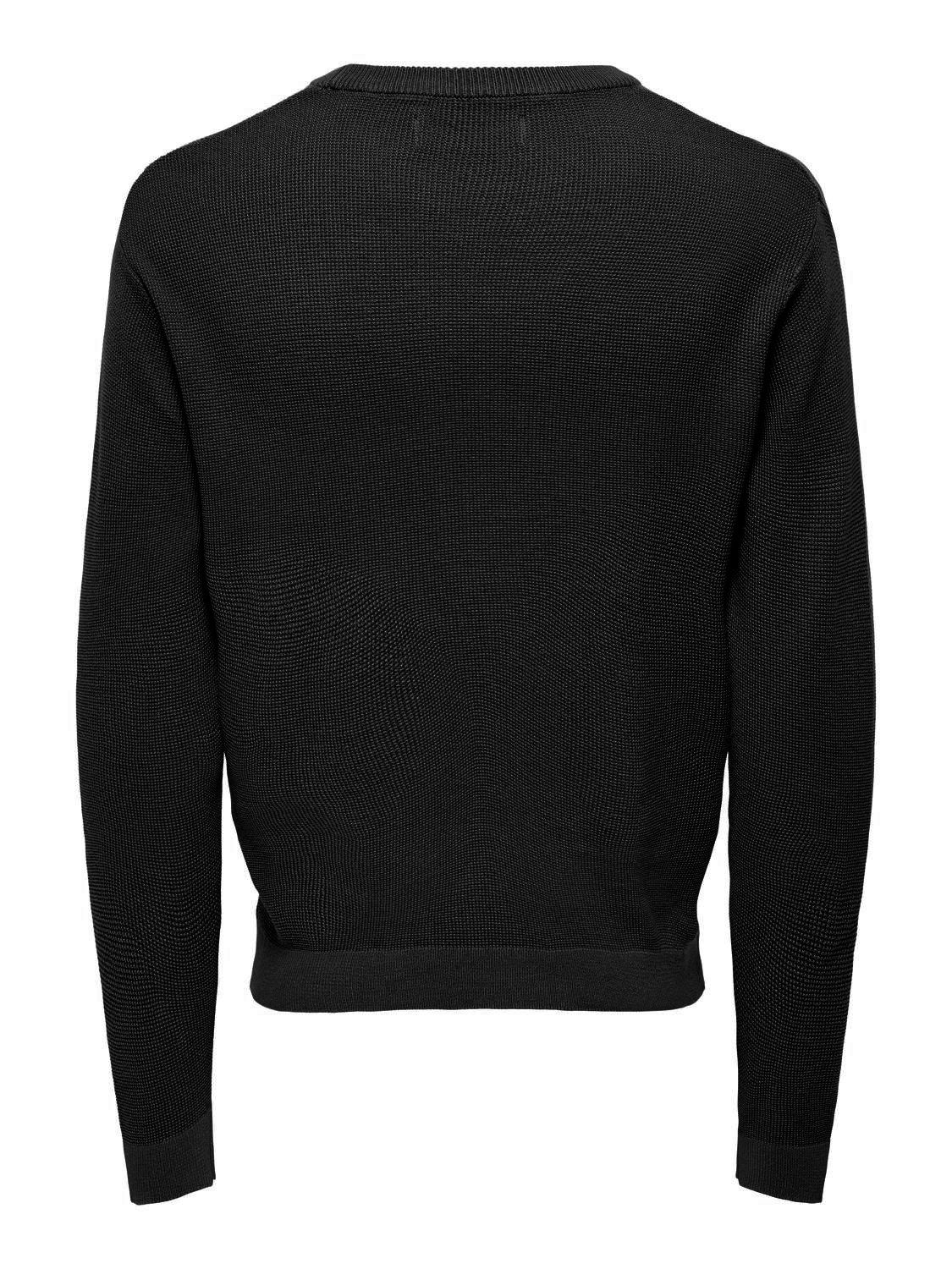 ONLY & SONS Rundhalspullover ONSTONY DS 12 LS WAFFLE CREW KNIT Baumwolle, relaxed fit