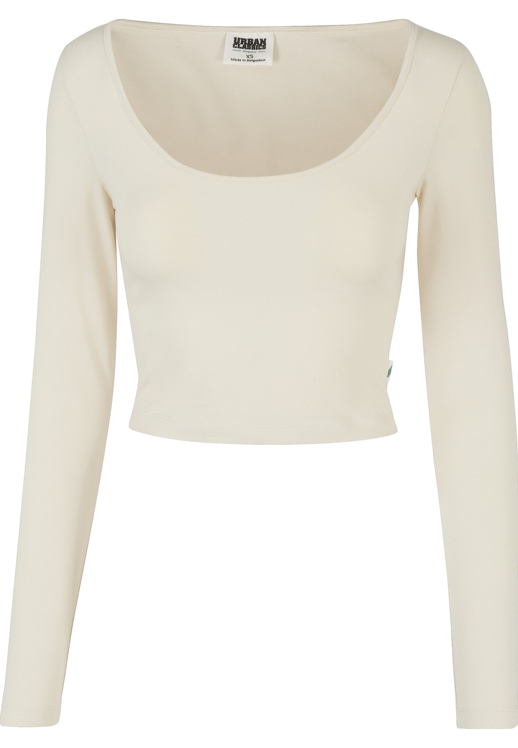 Langarmshirt Urban Classics Damen Ladies Organic Wide Neck Cropped Longsleeve