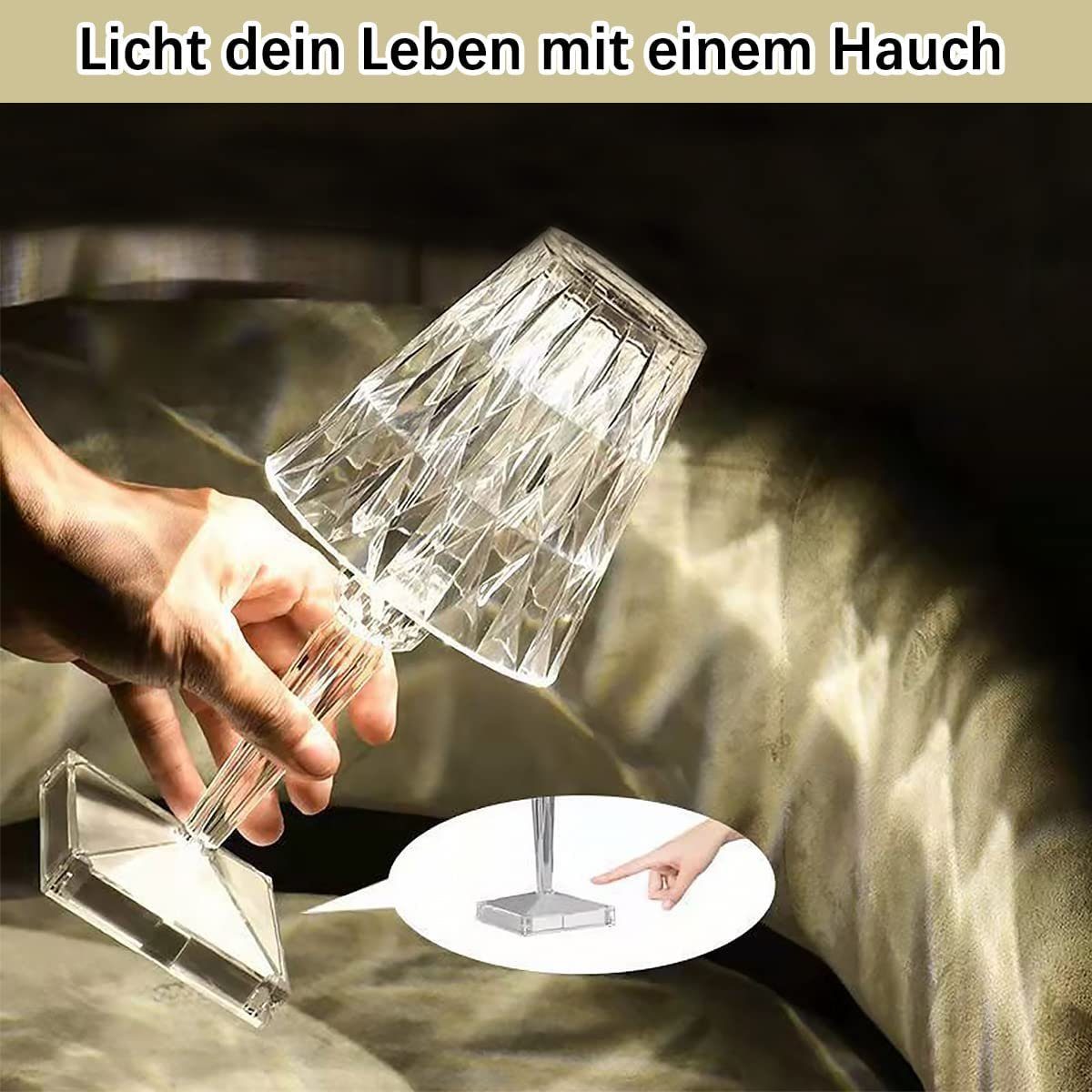 Diyarts LED Nachttischlampe, Farbwechsler, Mit Fernbedienung, günstig online kaufen