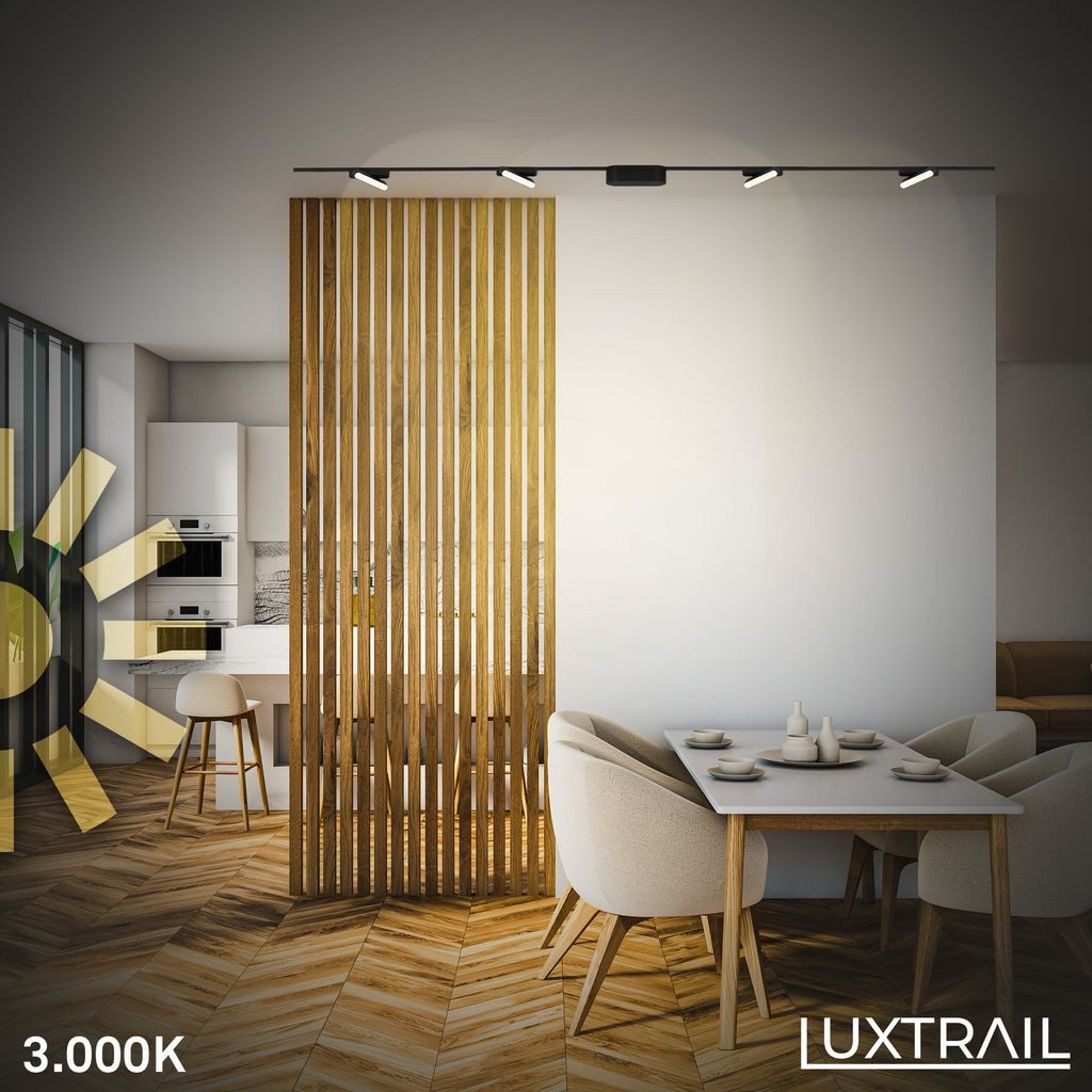 Briloner Leuchten LED Deckenleuchte 8030015, LED fest integriert, 3000K - Warmweiß, LED Tracklight 130 mm Schwarz 5,5W Schienensystem Luxtrail Wohnzimmer