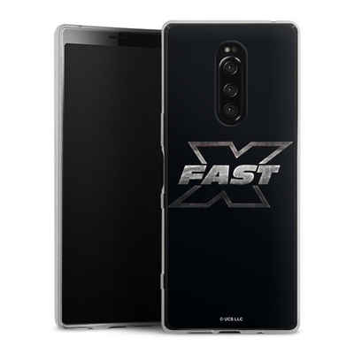 DeinDesign Handyhülle Fast & Furious Logo Offizielles Lizenzprodukt Fast X Logo Metal, Sony Xperia 1 Slim Case Silikon Hülle Ultra Dünn Schutzhülle