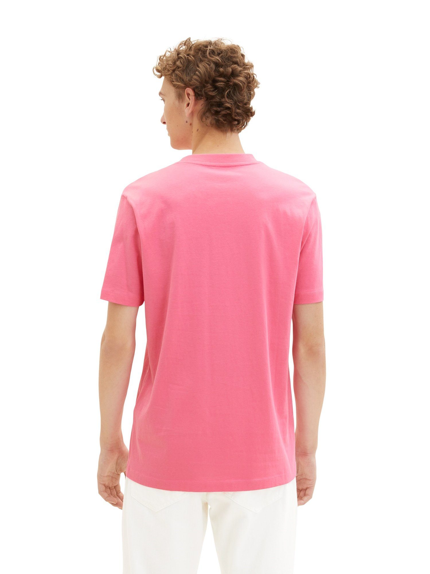 T-Shirt pink (1-tlg) TOM T-Shirt TAILOR Kurzarmshirt
