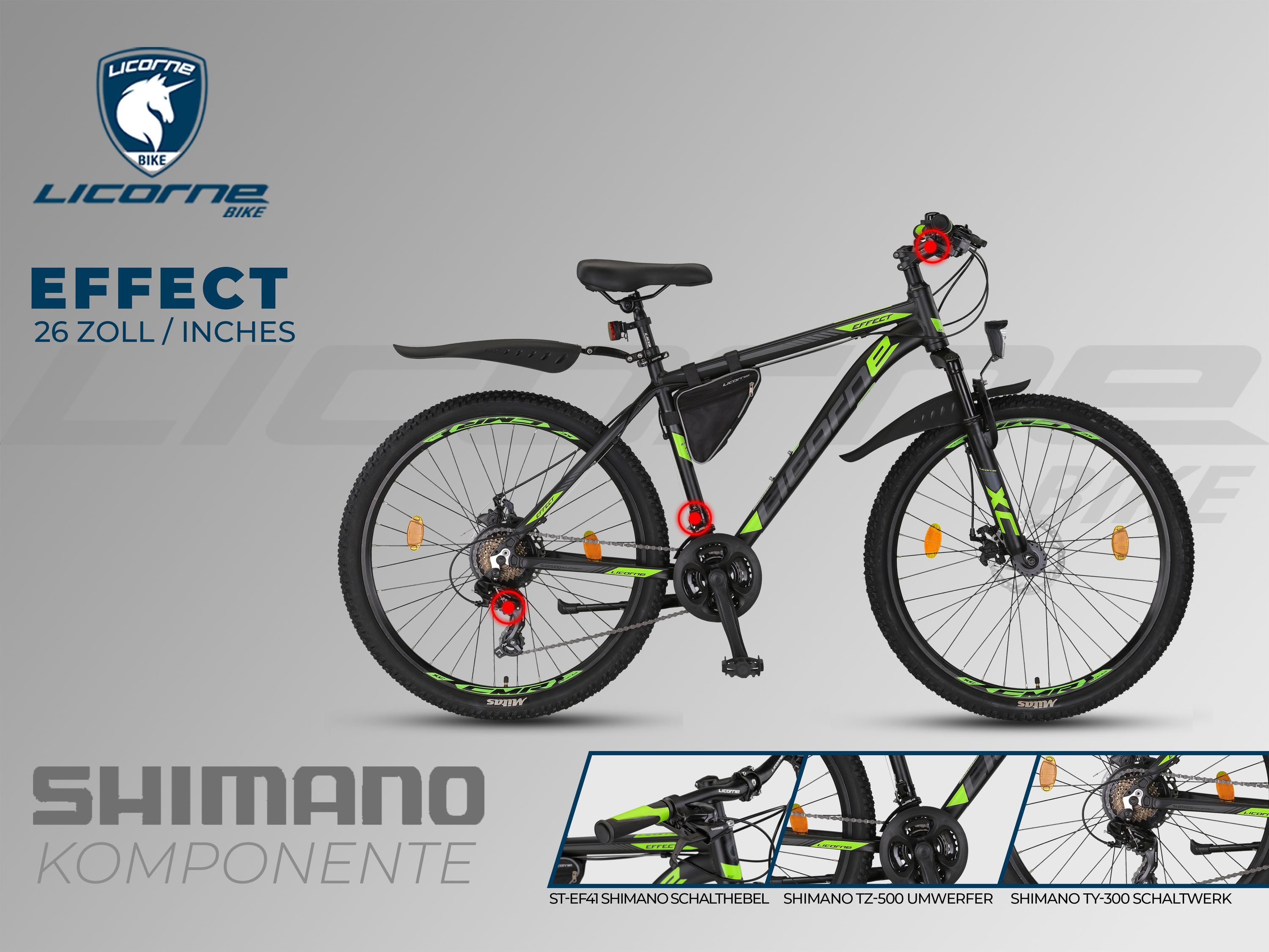 Licorne Bike Mountainbike Licorne Bike Effect Premium Mountainbike in 26, 27,5 und 29 Zoll