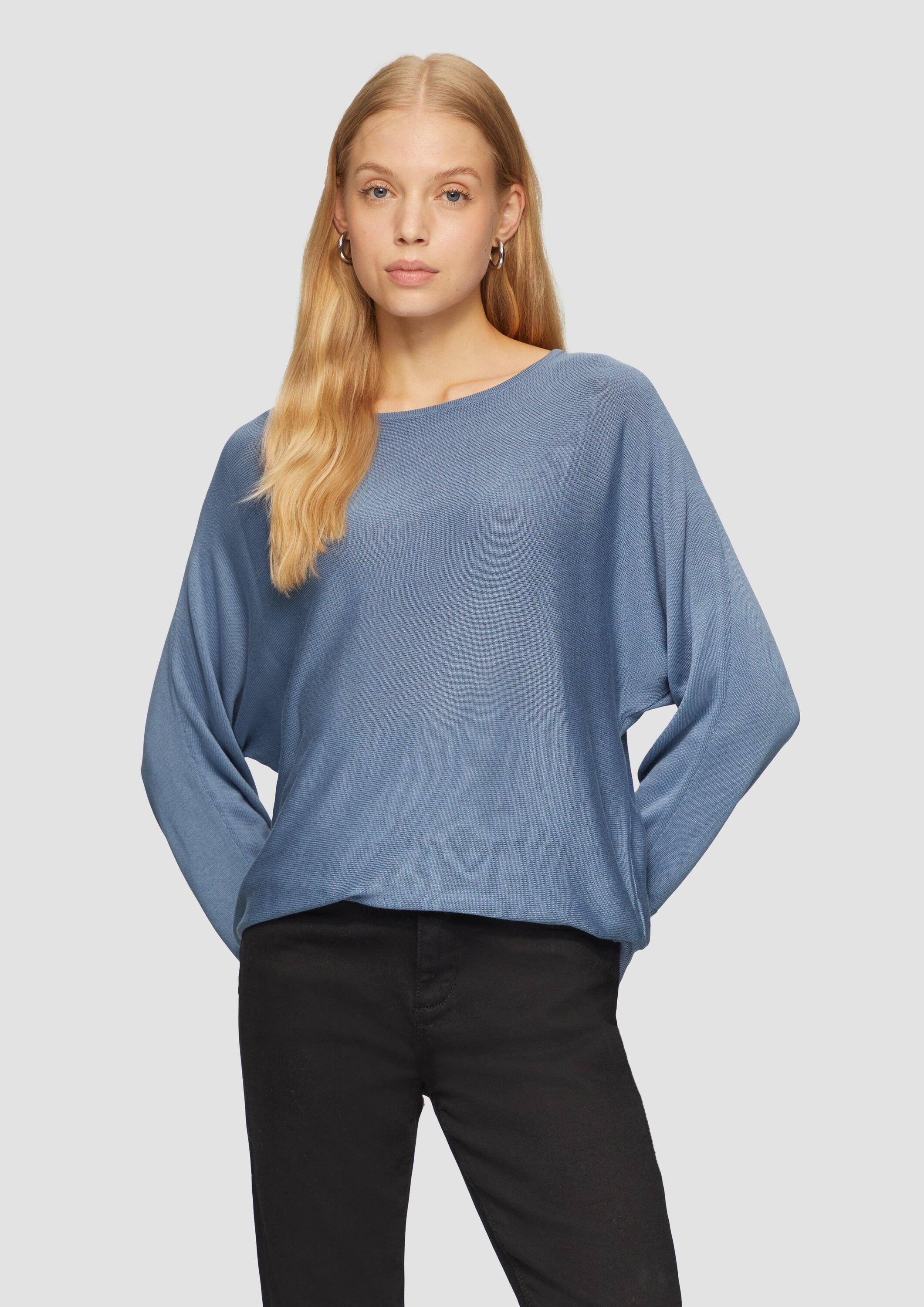 QS Longpullover Strickpullover Strickpullover mit Fledermausärmeln günstig online kaufen