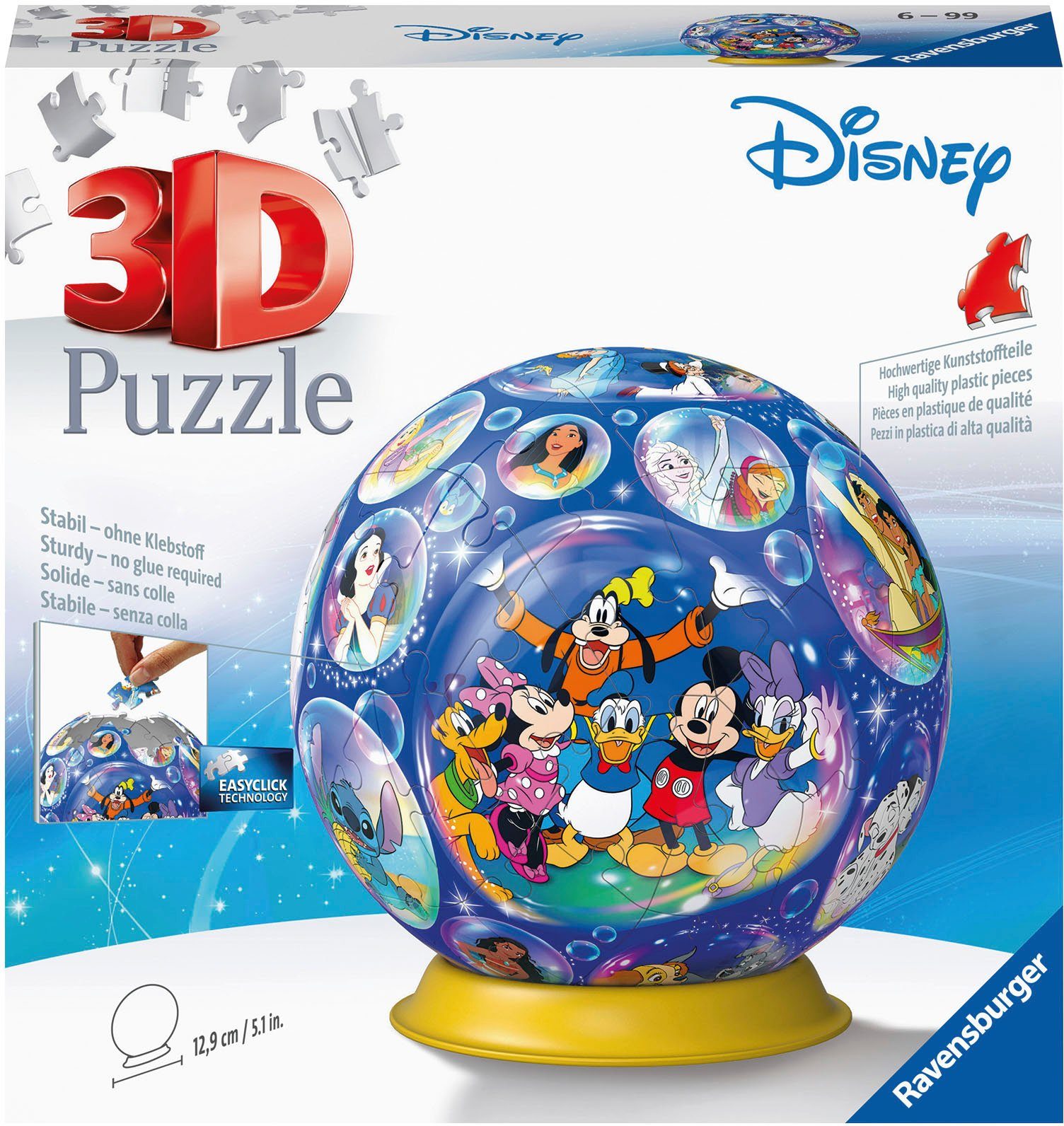 Ravensburger Puzzleball Disney Charaktere, 72 Puzzleteile, FSC® - schützt Wald - weltweit; Made in Europe | Puzzle