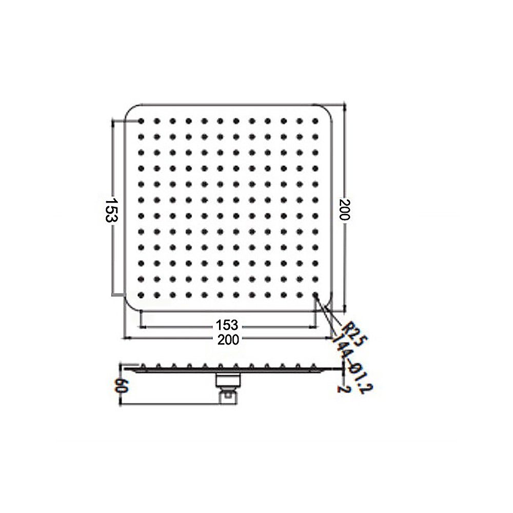 Thumbnail - Aloni Kopfbrause SH4020B, (einzel, 1-tlg), Aloni Regendusche Brause schwarz matt Quadrat 20x20 cm Kopfbrause