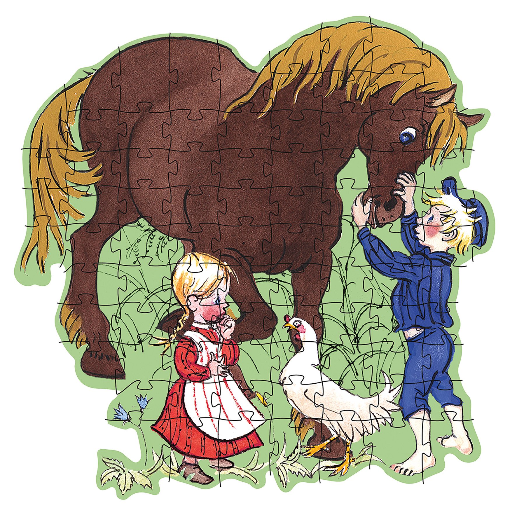 Barbo Toys Puzzle mil aus Lönneberga Riesenpuzzle – Astrid Lindgren Puzzle ab 3 Jahren, 86 Puzzleteile, hochwertig Verarbeitet