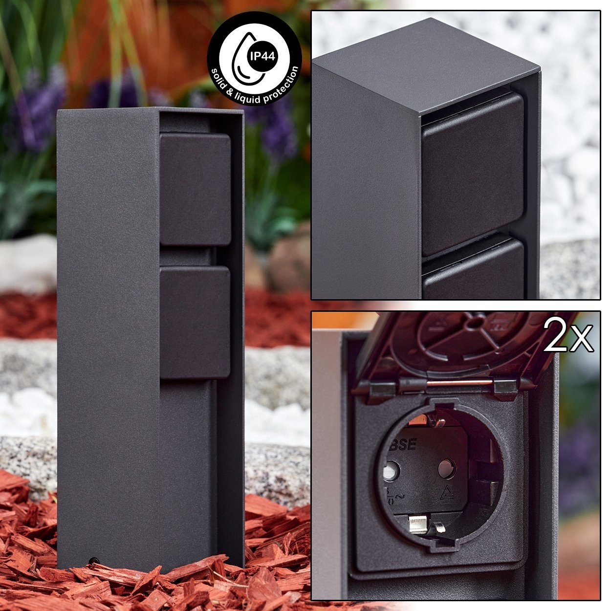 hofstein Gartenleuchte »Ruscio« Steckdose, Leuchte aus Metall/Kunststoff in günstig online kaufen