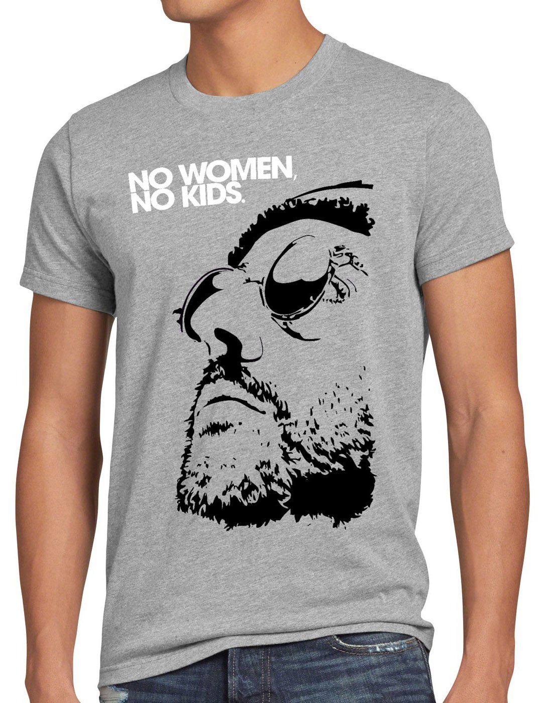 style3 Print-Shirt Herren T-Shirt No Women, No Kids leon der profi reno jean killer mafia mathilda grau meliert