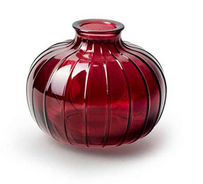 Annimuck Dekovase Glas Vase Nela dunkelrot H9 D10,5 cm (1 St)