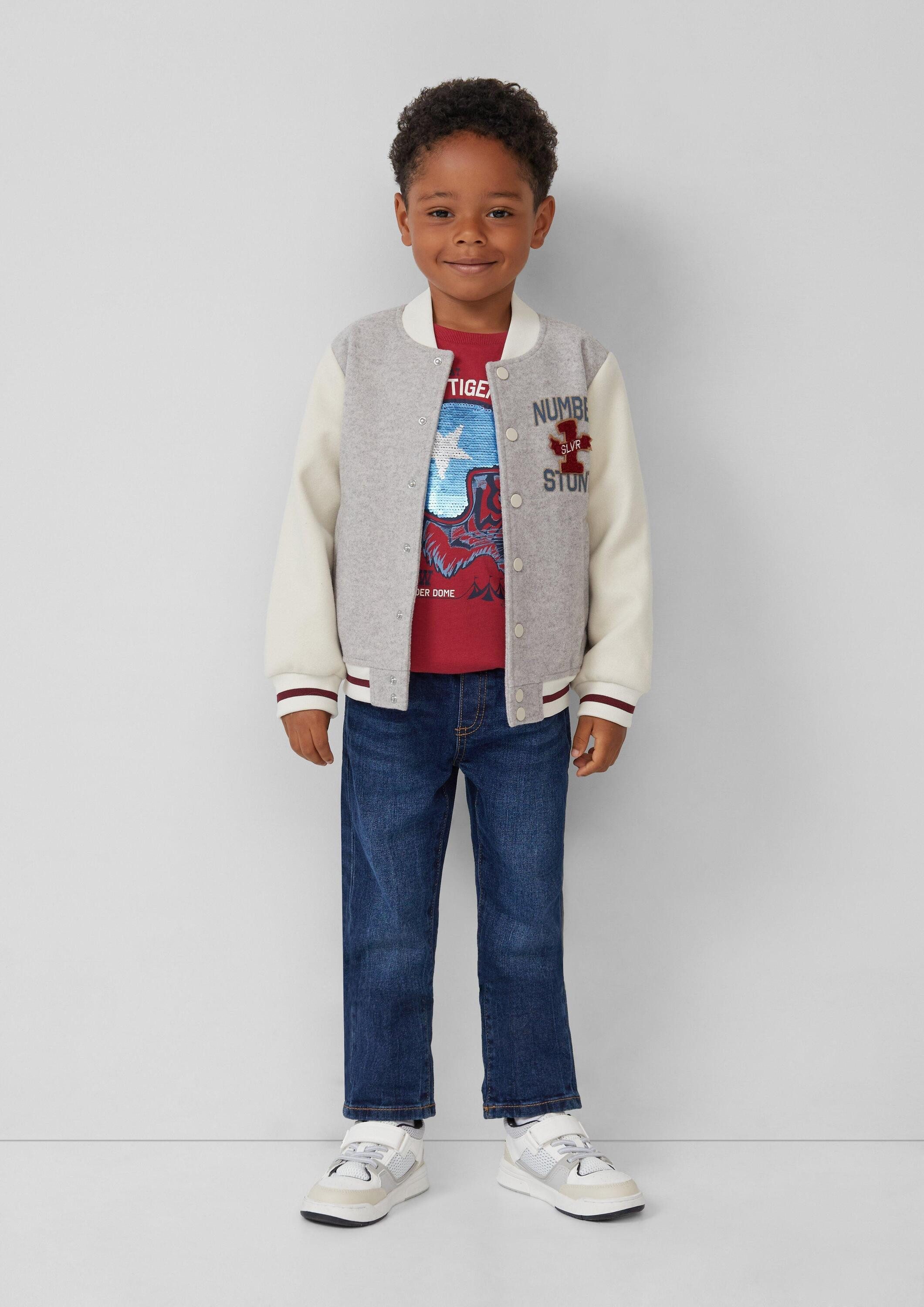 s.Oliver Funktionsjacke Indoor-Jacke Collegejacke mit Taftfutter und Kontrastdetails