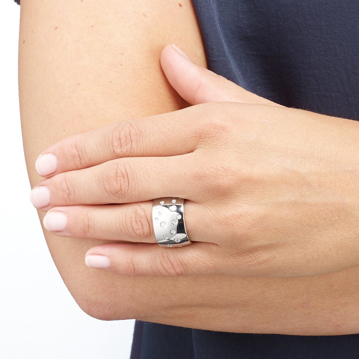 Heideman Damenring (Ring, Stein Fingerring Astrum mit 1-tlg., weiss Geschenkverpackung), inkl. oder farbig Poliert