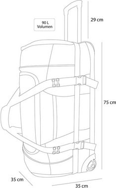 normani Reisetasche Reisetasche mit Rollen 90 L mit 4 Kleidertaschen, Reisetasche Urlaubstasche mit Rollen 90 Liter